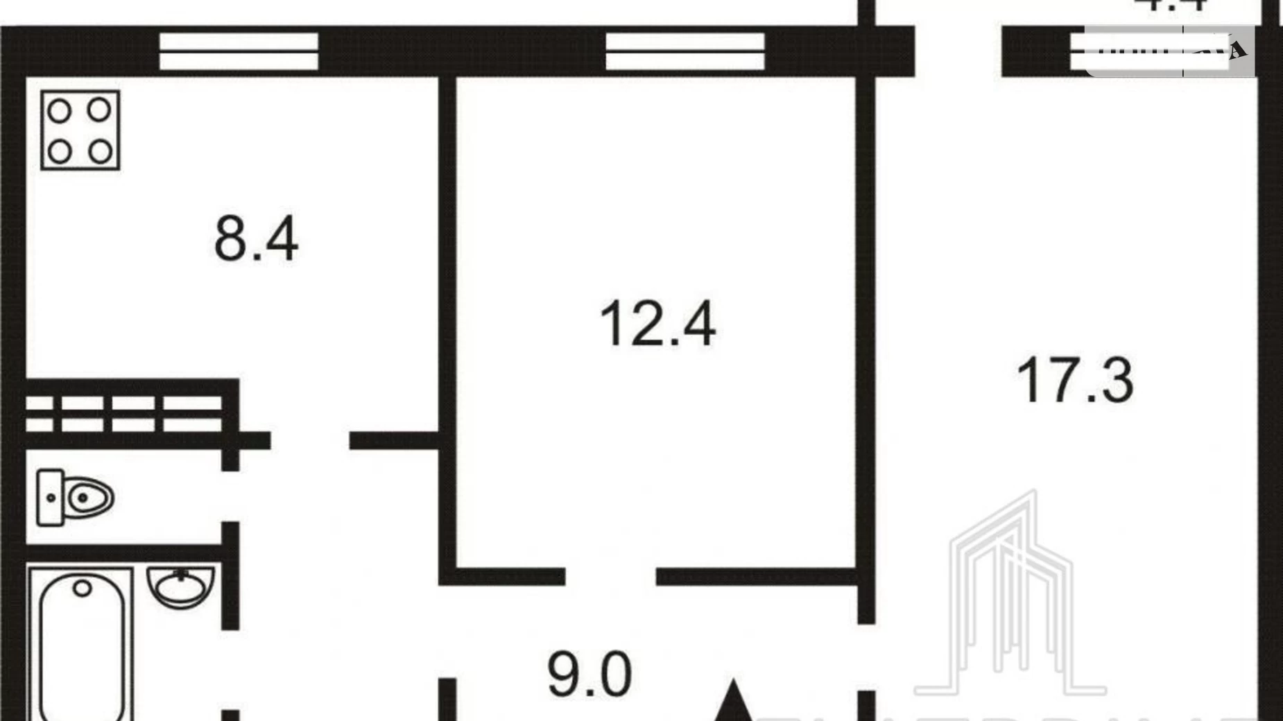 Продается 2-комнатная квартира 55 кв. м в Киеве, ул. Александра Архипенко, 6Б