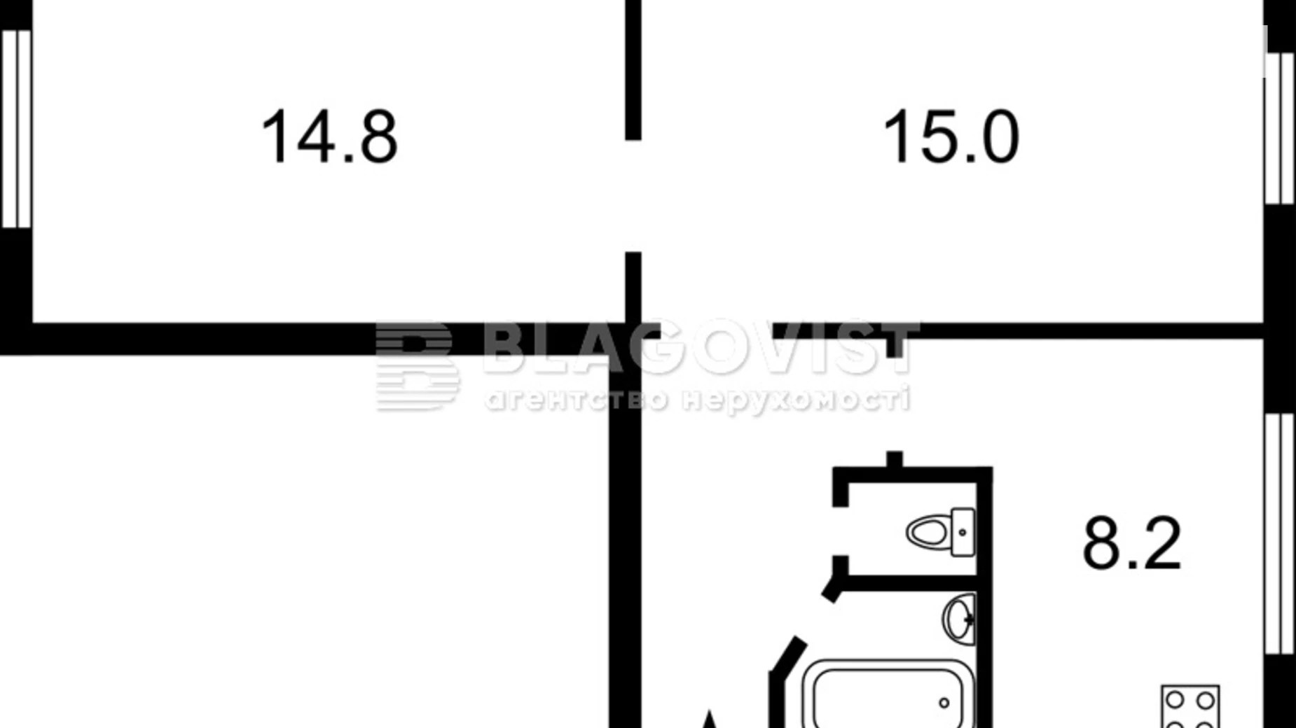 Продается 2-комнатная квартира 45 кв. м в Киеве, ул. Ивана Выговского(Маршала Гречко), 12