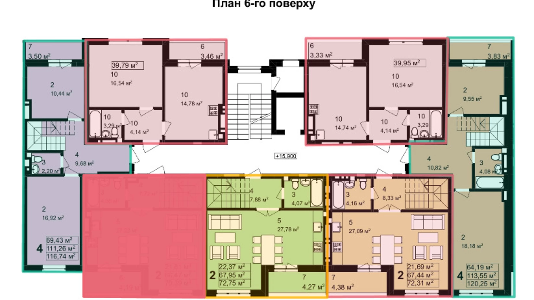 Продается 2-комнатная квартира 70.39 кв. м в Львове, ул. Щирецкая, 30