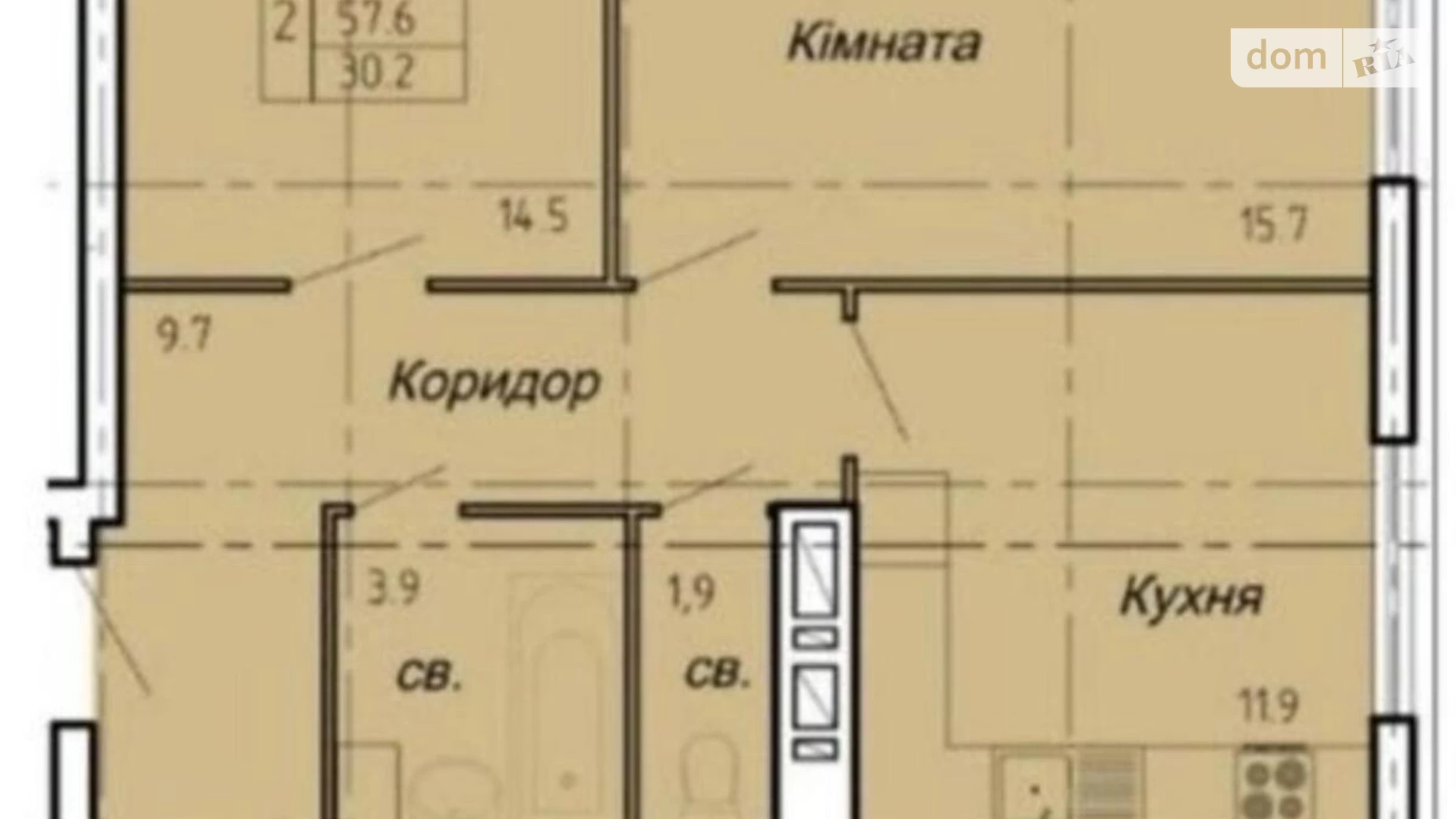 2-кімнатна квартира 62 кв. м у Тернополі, вул. Полковника Данила Нечая - фото 5