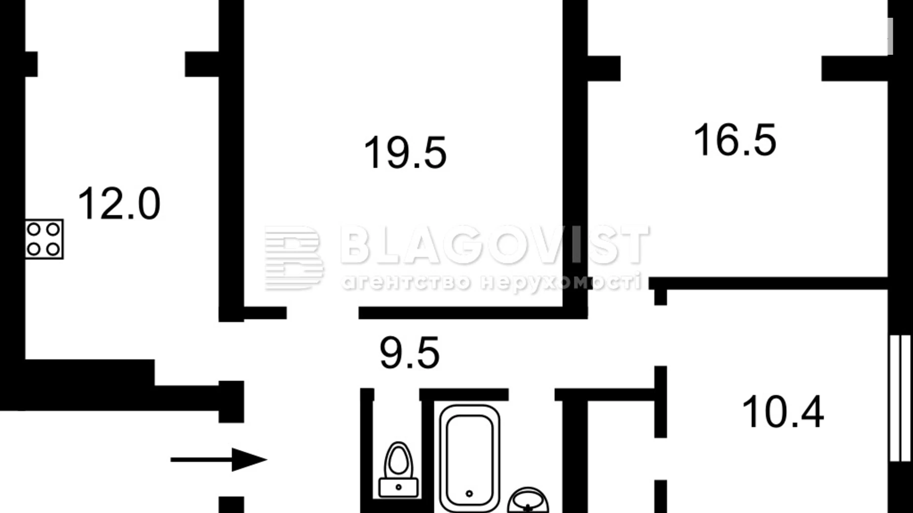 Продается 3-комнатная квартира 72 кв. м в Киеве, ул. Петра Радченко, 4