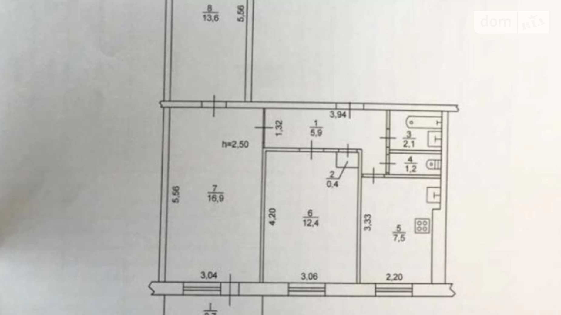 Продается 3-комнатная квартира 64 кв. м в Днепре, просп. Героев, 11