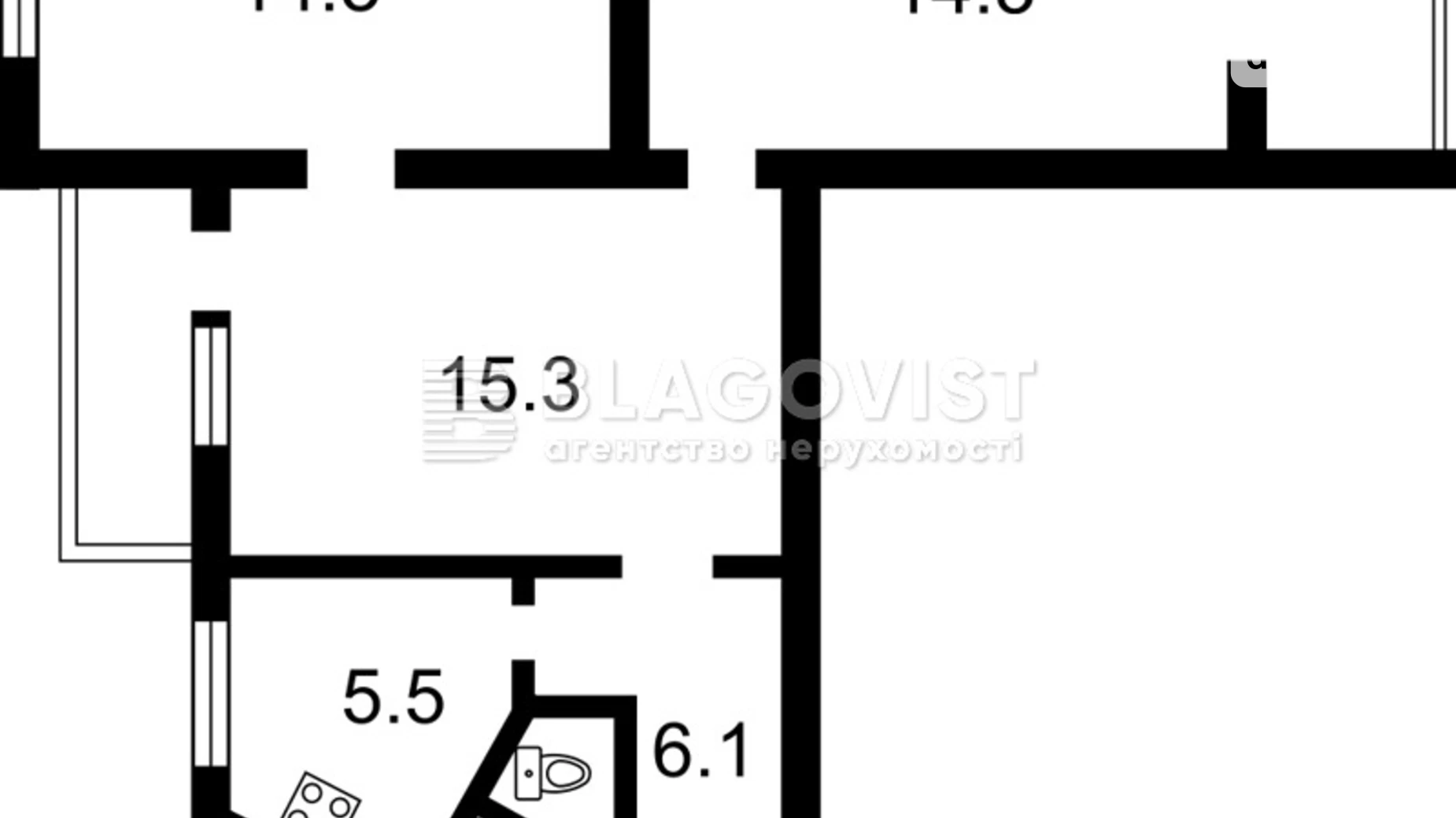 Продается 3-комнатная квартира 61 кв. м в Киеве, спуск Кловский, 12А