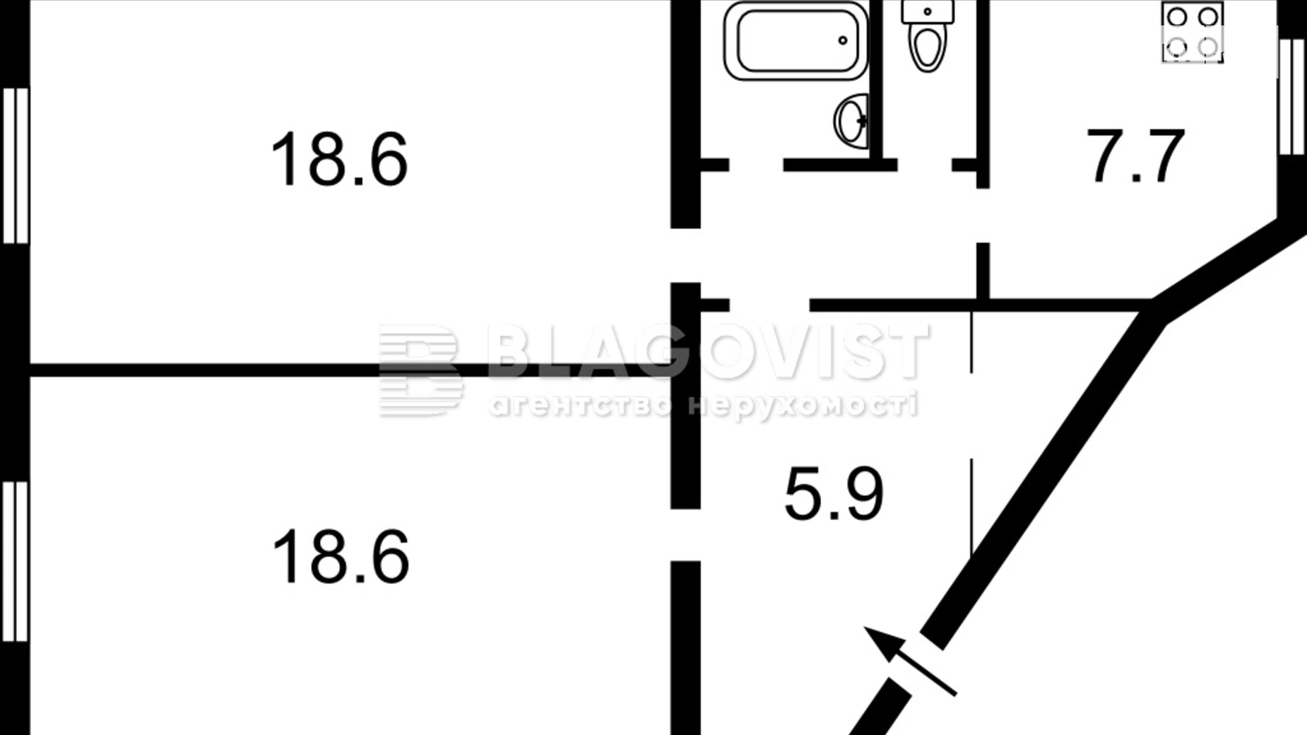 Продается 2-комнатная квартира 60.2 кв. м в Киеве, ул. Ялтинская, 20/18 - фото 2