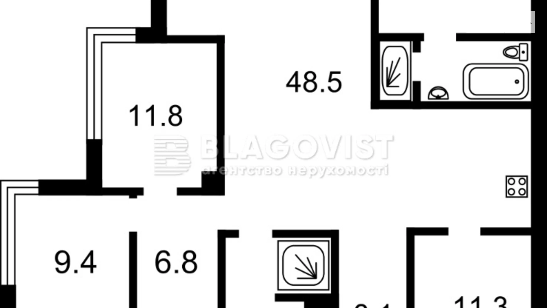 Продается 4-комнатная квартира 123 кв. м в Киеве, ул. Трускавецкая, 10Д