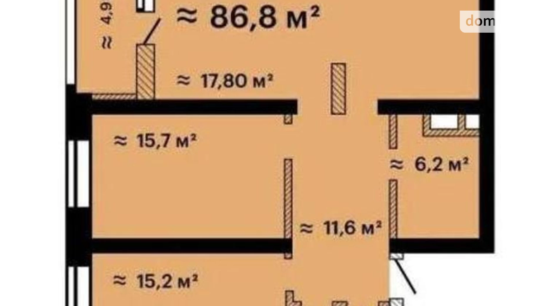 Продається 3-кімнатна квартира 86 кв. м у Одесі, вул. Жаботинського, 54А корпус 6