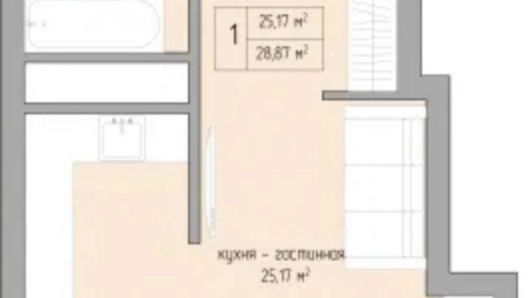 Продается 1-комнатная квартира 29 кв. м в Одессе, ул. Академика Вильямса, 95/1 - фото 4