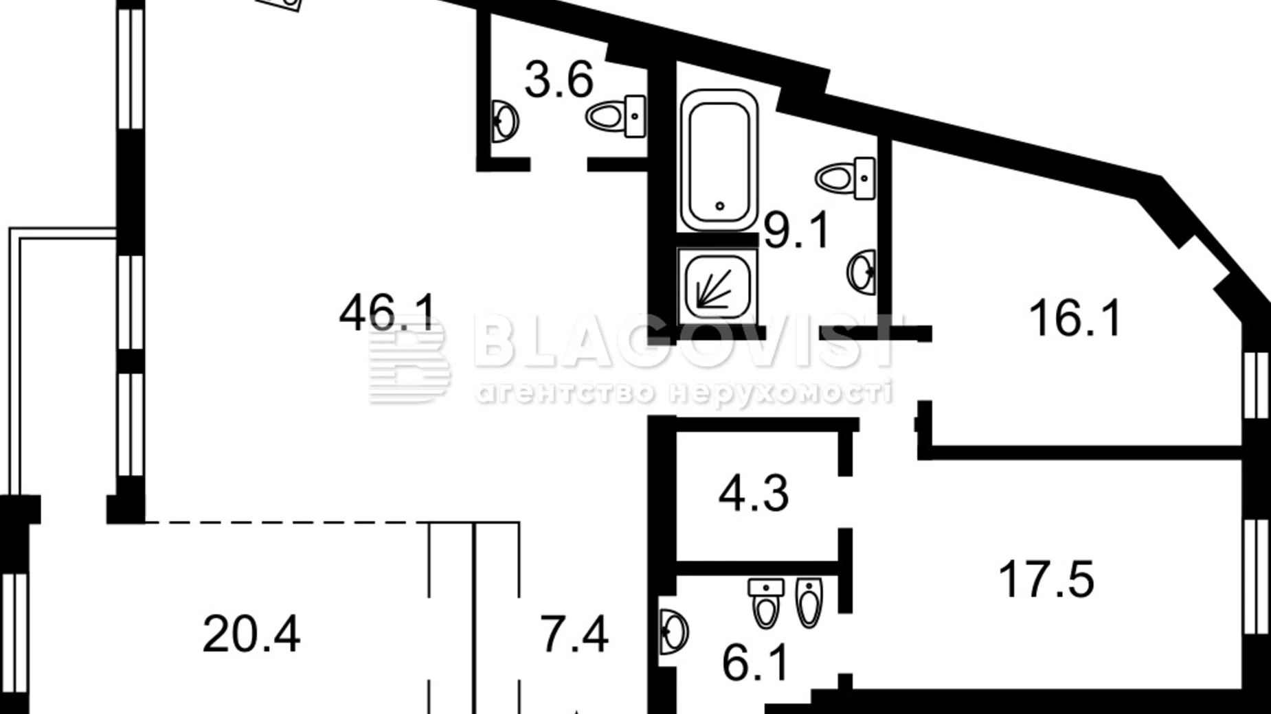 Продается 4-комнатная квартира 135 кв. м в Киеве, ул. Архитектора Городецкого, 17/1