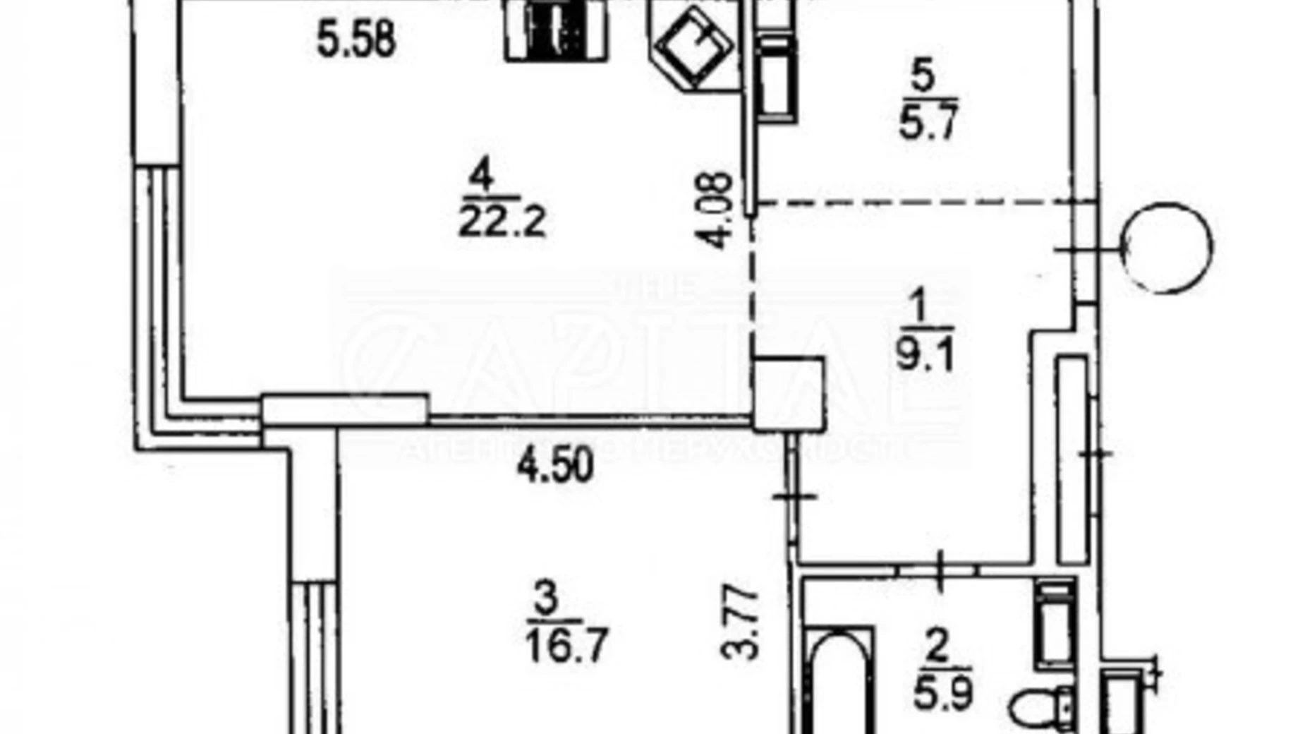 Продается 2-комнатная квартира 59.6 кв. м в Киеве, ул. Трускавецкая, 10