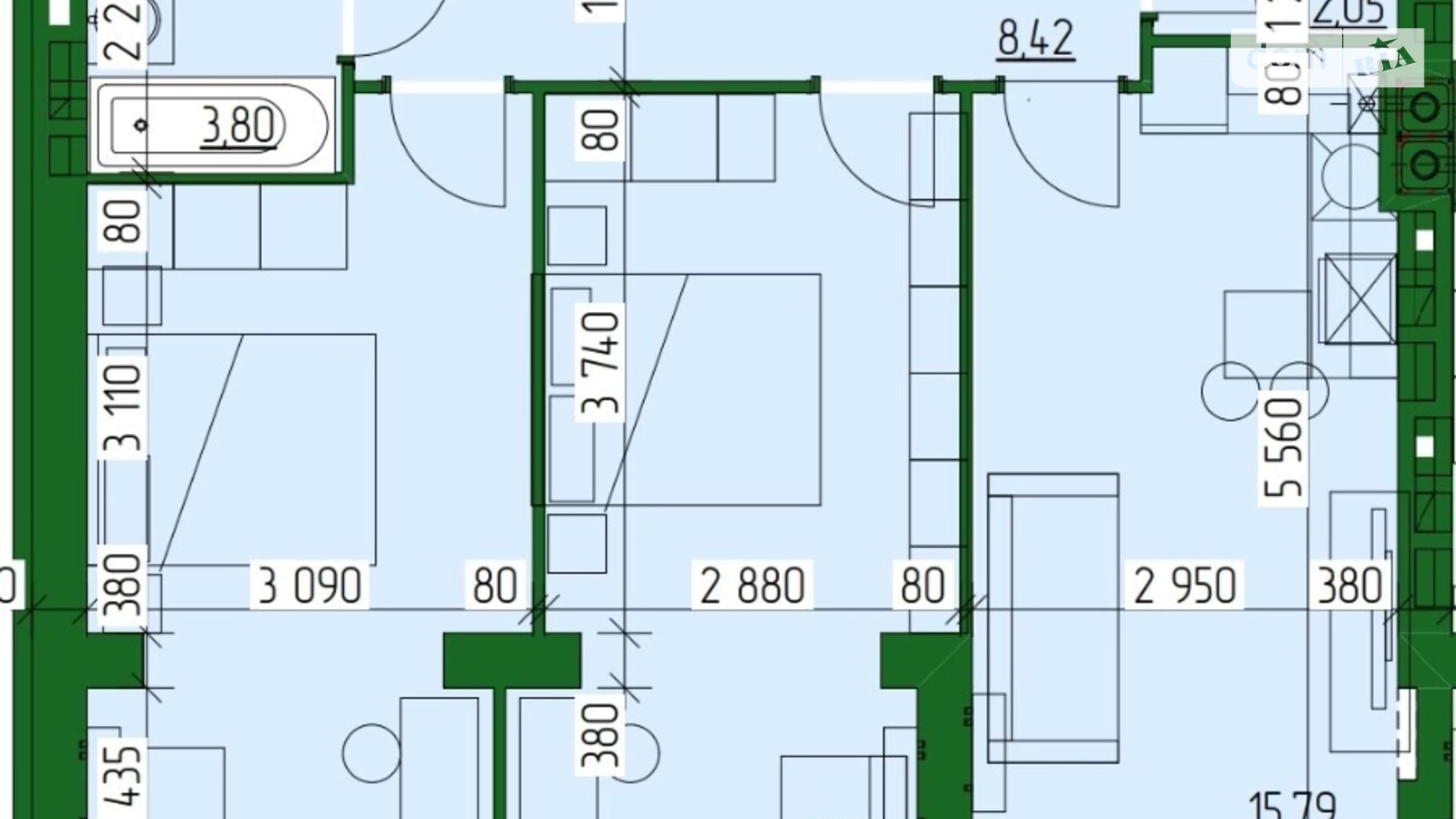 Продается 2-комнатная квартира 63 кв. м в Буче, ул. Гостомельская