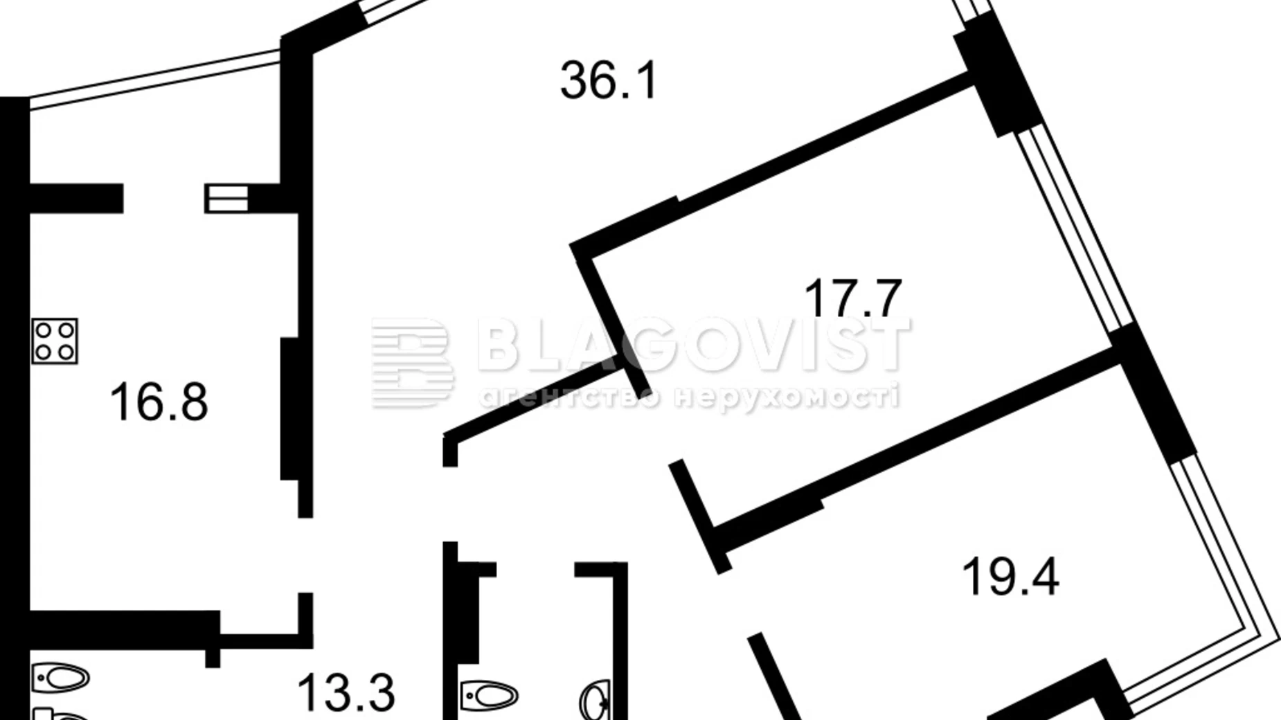 Продается 3-комнатная квартира 133 кв. м в Киеве, ул. Никольско-Слободская, 13