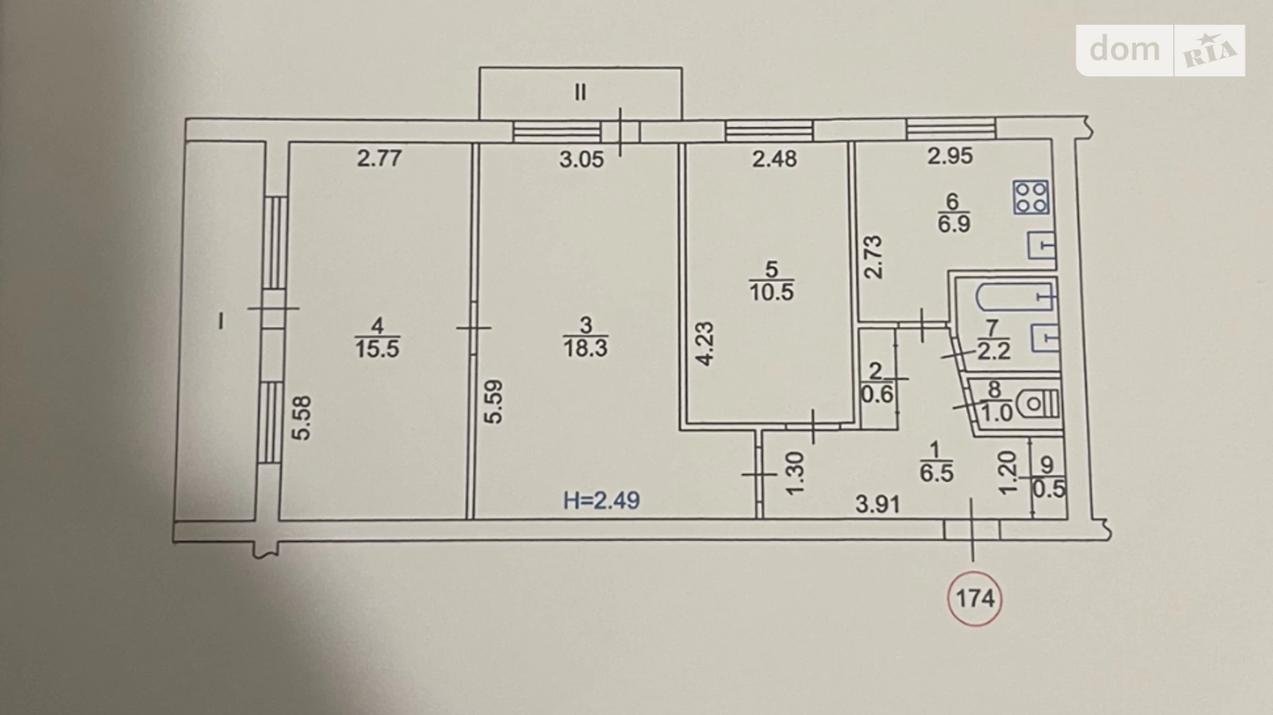 Продается 3-комнатная квартира 69.4 кв. м в Днепре, вул. Новокрымская, 4А