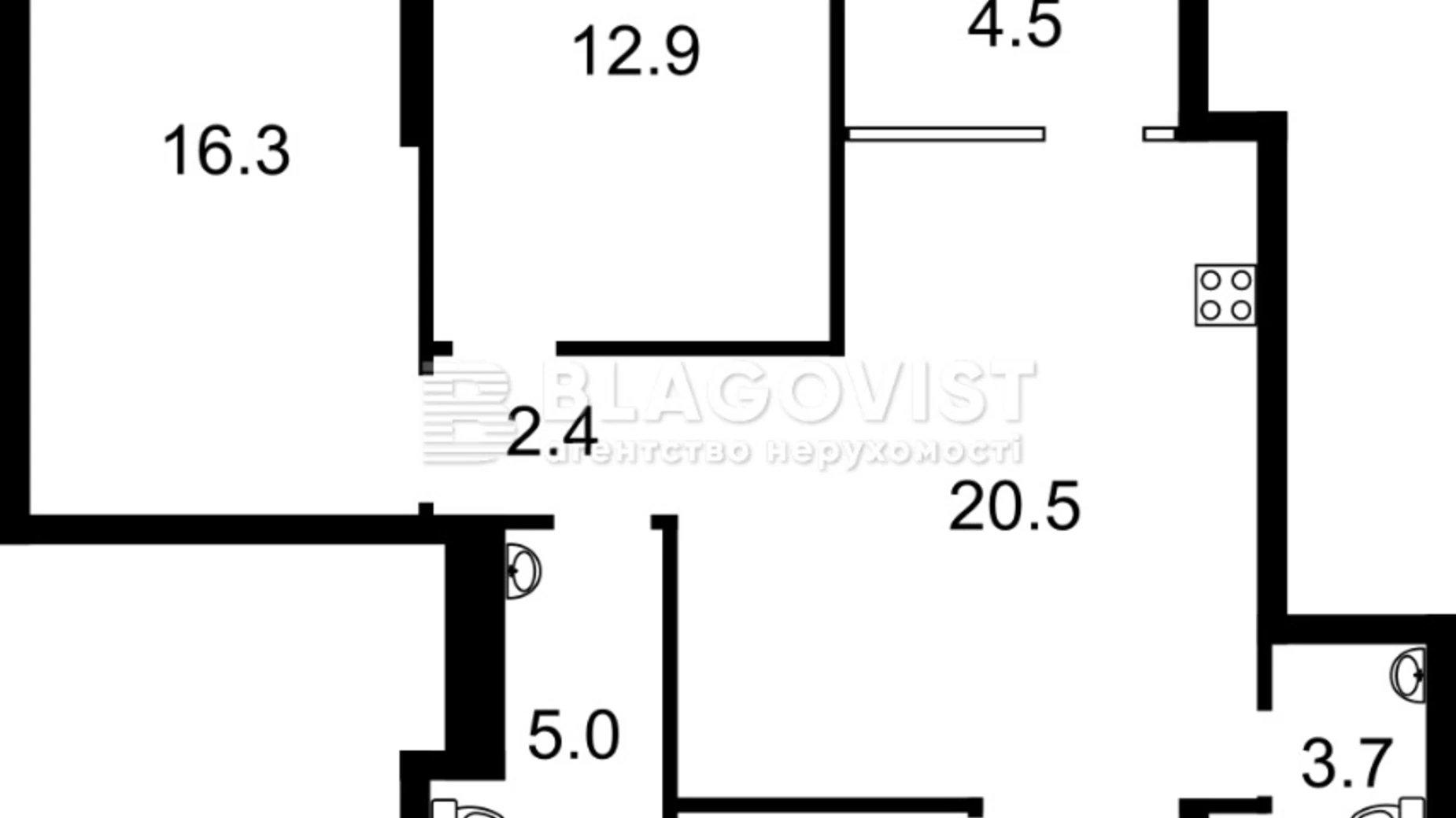 Продается 2-комнатная квартира 69.2 кв. м в Киеве, ул. Дегтяревская, 17