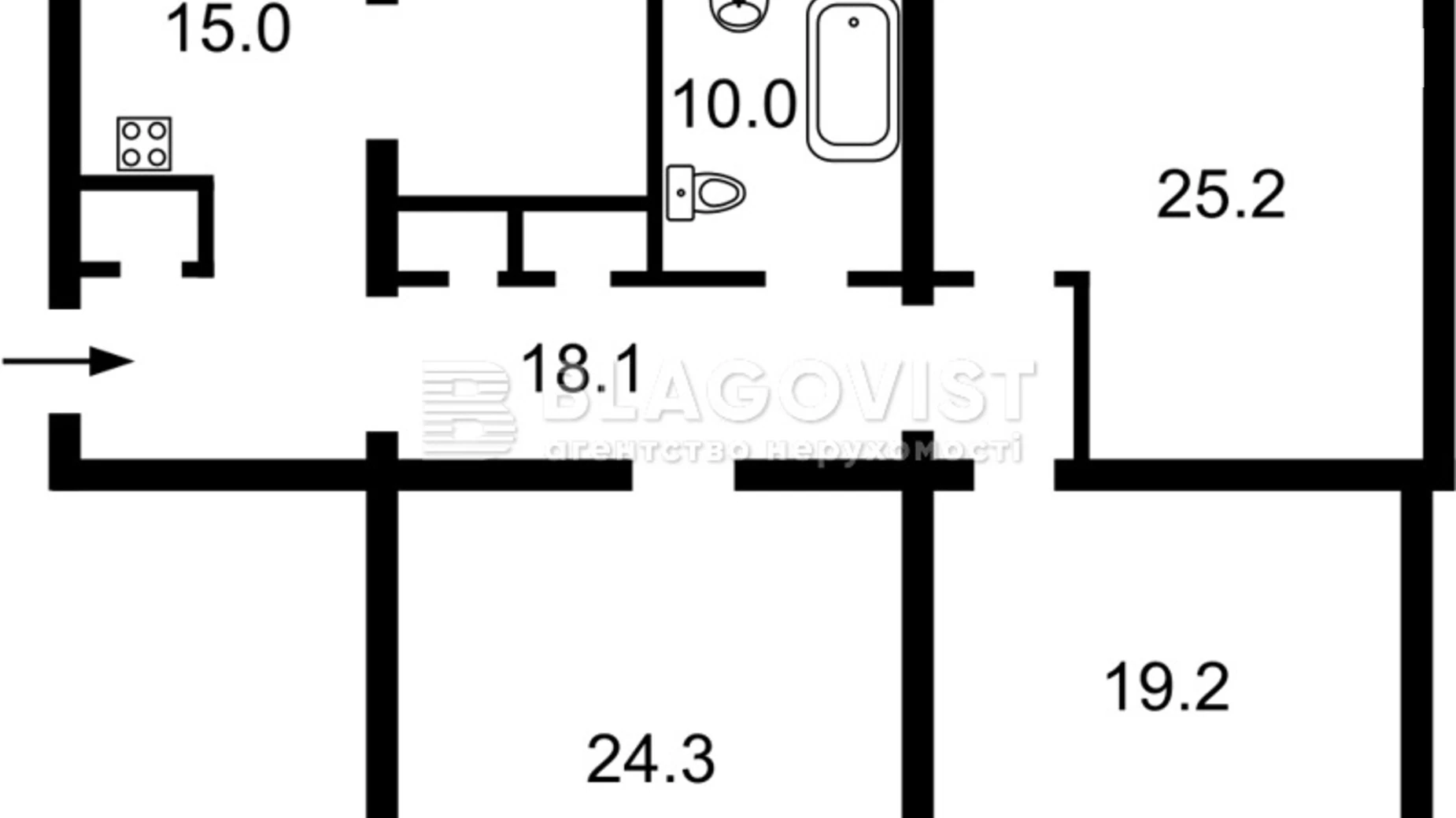 Продається 3-кімнатна квартира 120 кв. м у Києві, вул. Хрещатик, 21