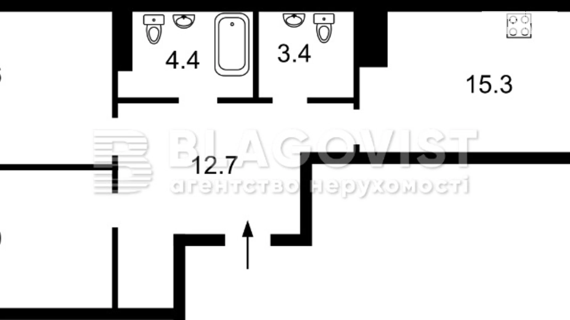 Продается 2-комнатная квартира 67 кв. м в Киеве, ул. Кудрявская, 24А