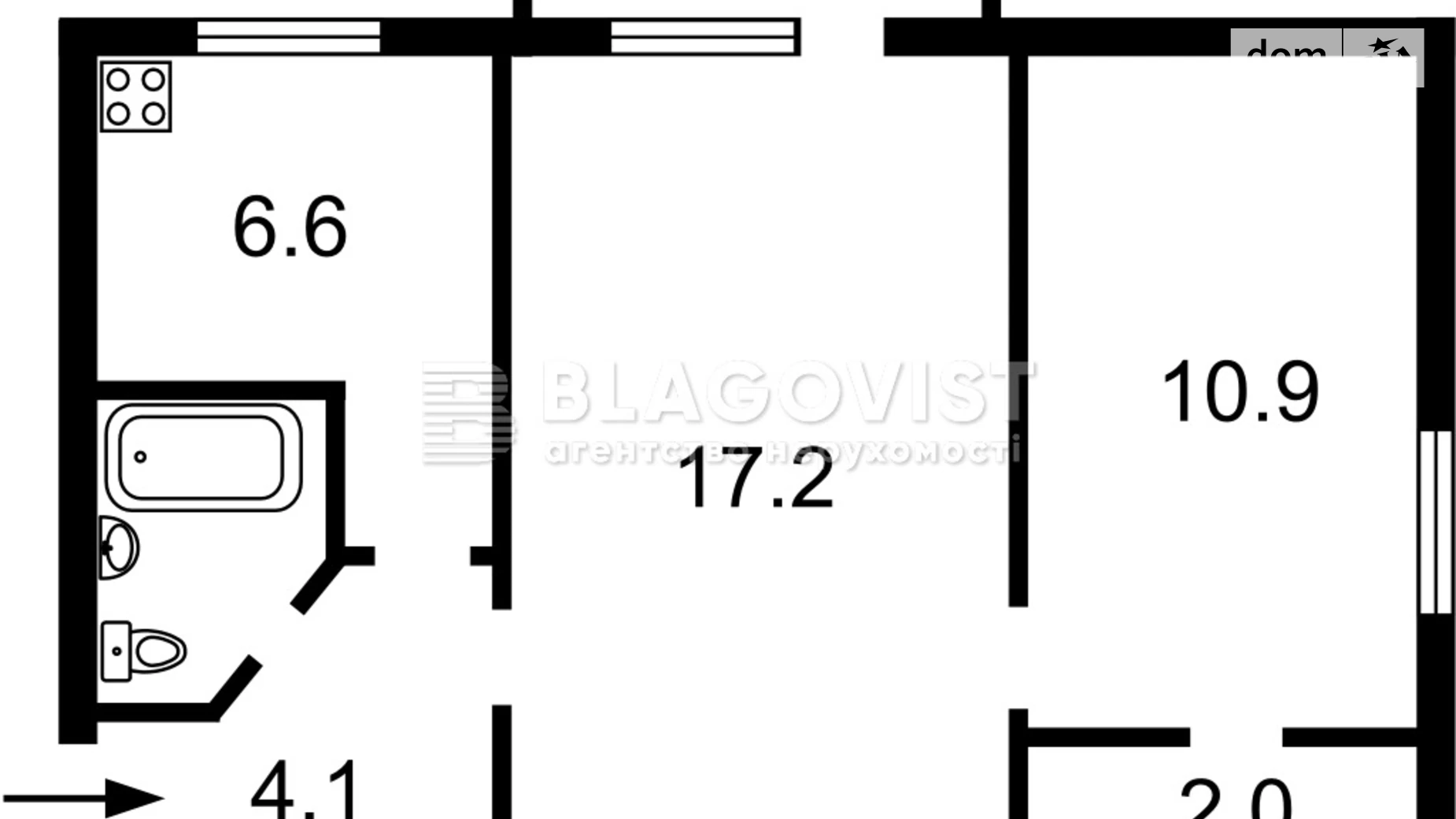 Продается 2-комнатная квартира 45 кв. м в Киеве, ул. Белорусская, 15А