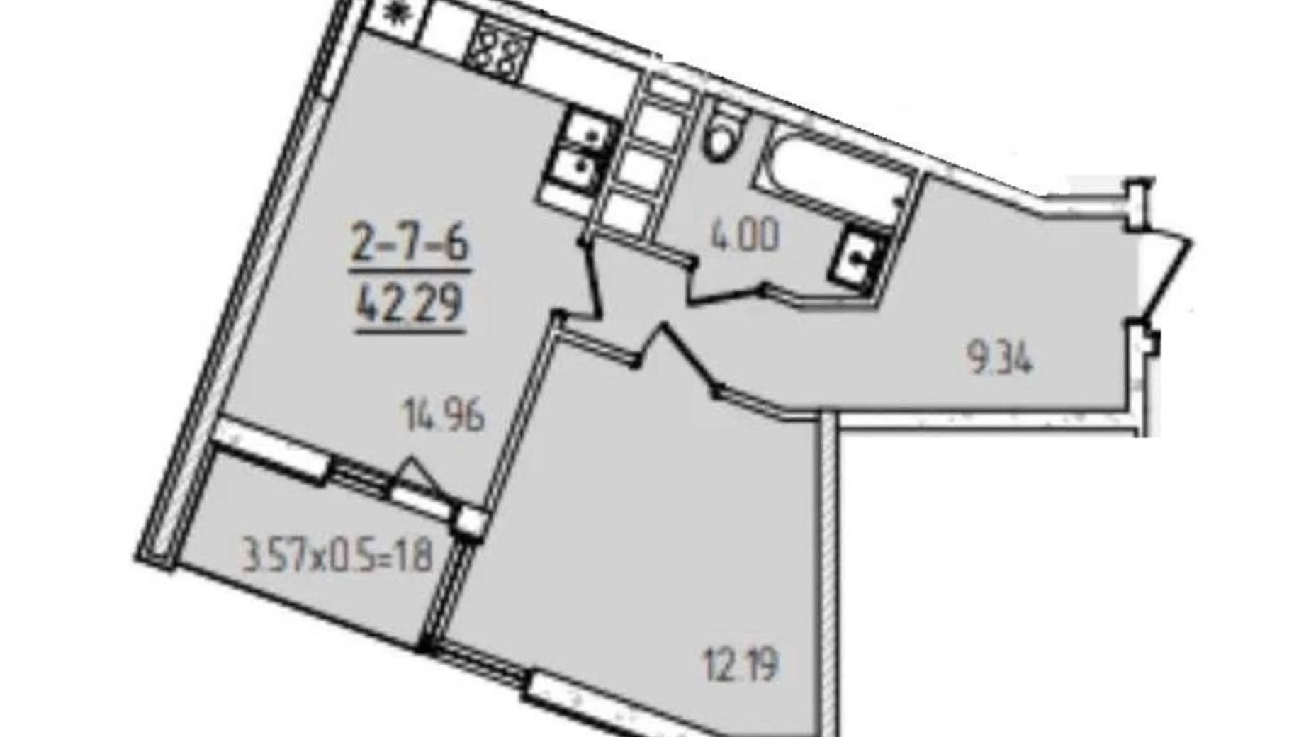 Продається 1-кімнатна квартира 42 кв. м у Одесі, вул. Краснова, 3/2