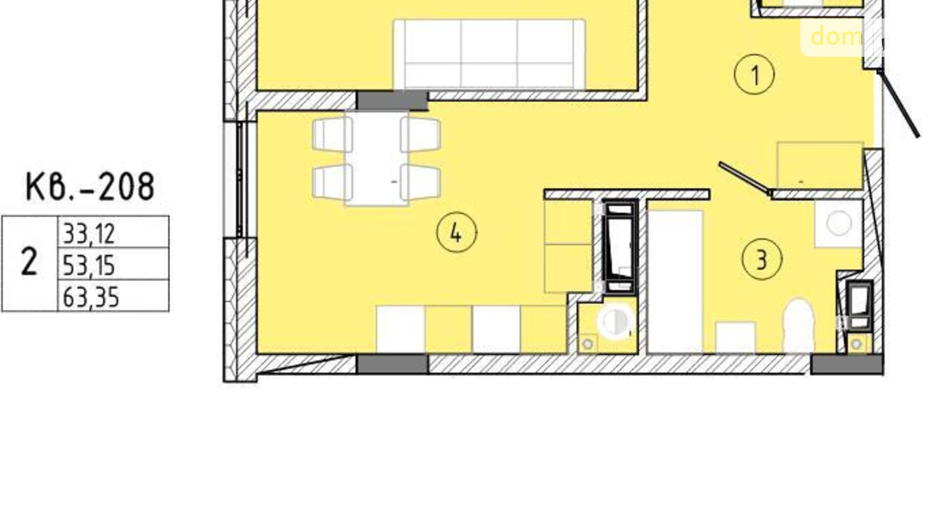 Продается 1-комнатная квартира 63.35 кв. м в Львове, ул. Стрыйская