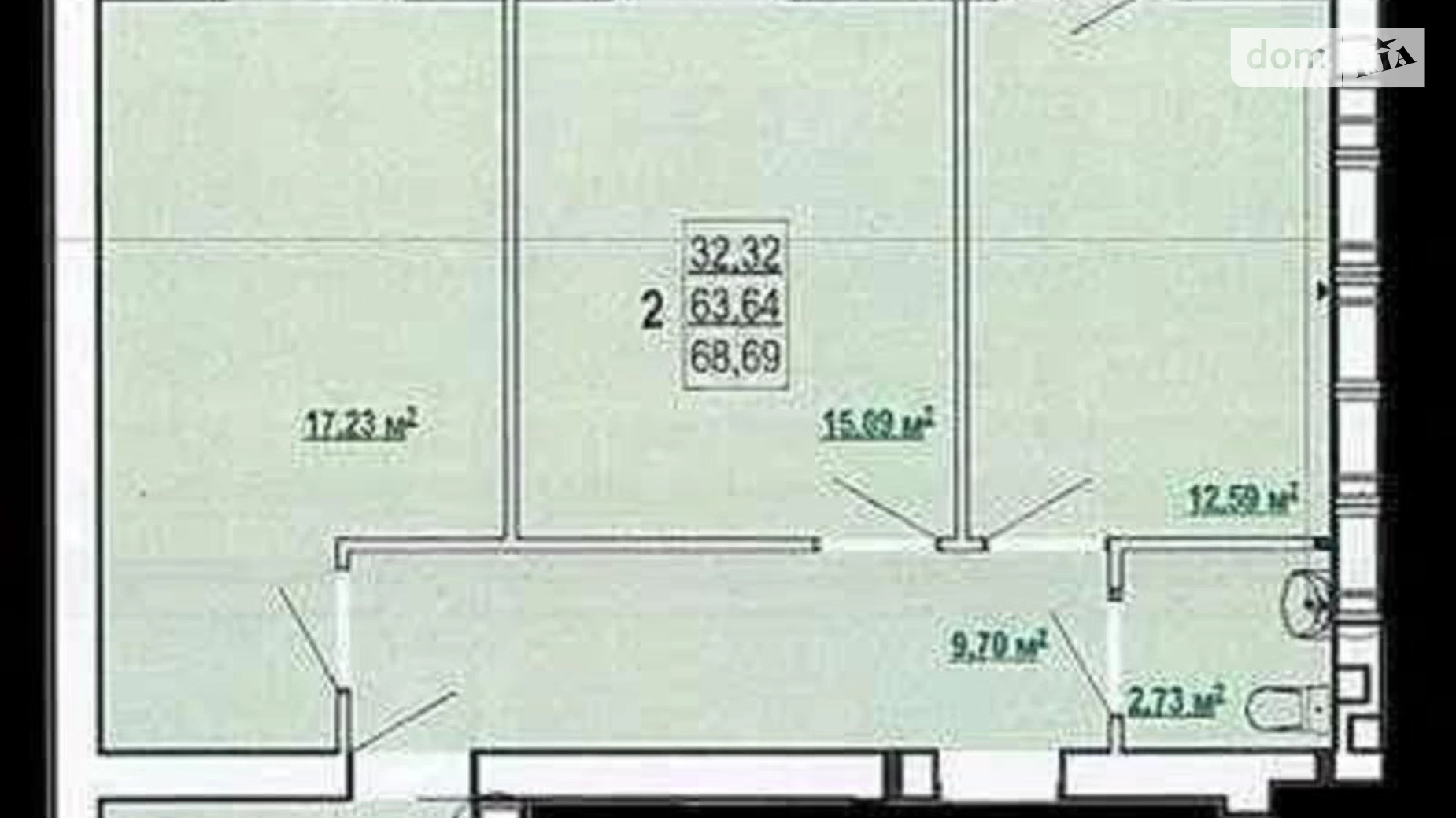 Продається 2-кімнатна квартира 68.7 кв. м у Харкові, просп. Перемоги, 86