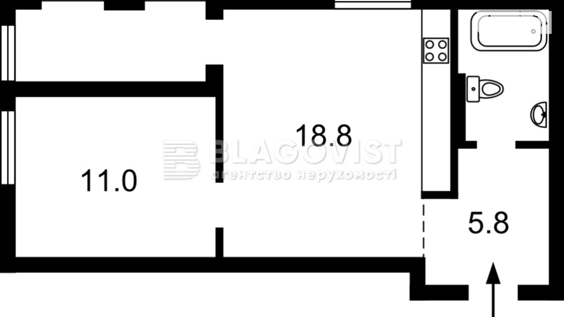 Продается 2-комнатная квартира 41.7 кв. м в Киеве, ул. Регенераторная, 17