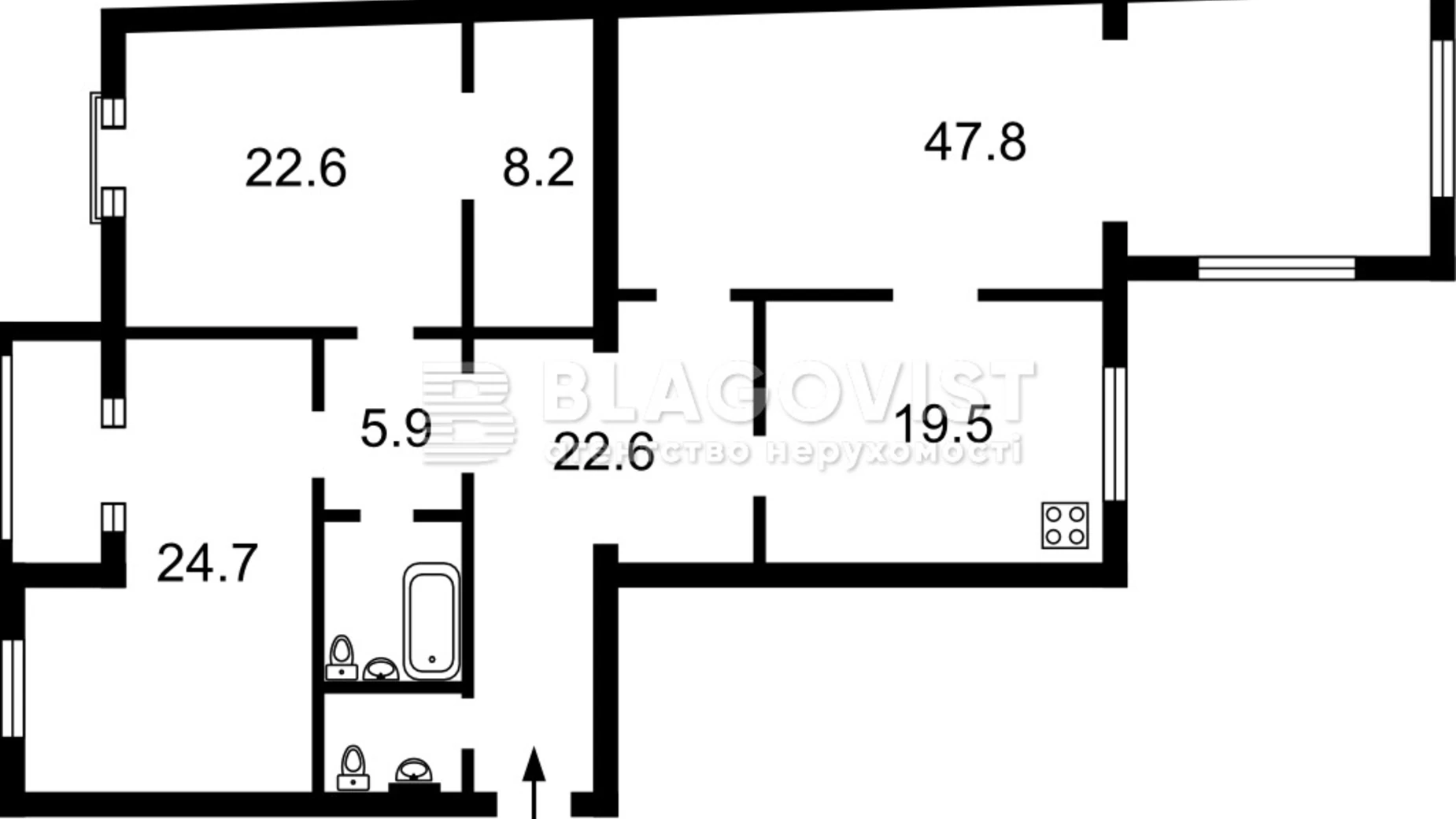 Продается 3-комнатная квартира 162 кв. м в Киеве, ул. Панаса Мирного, 10