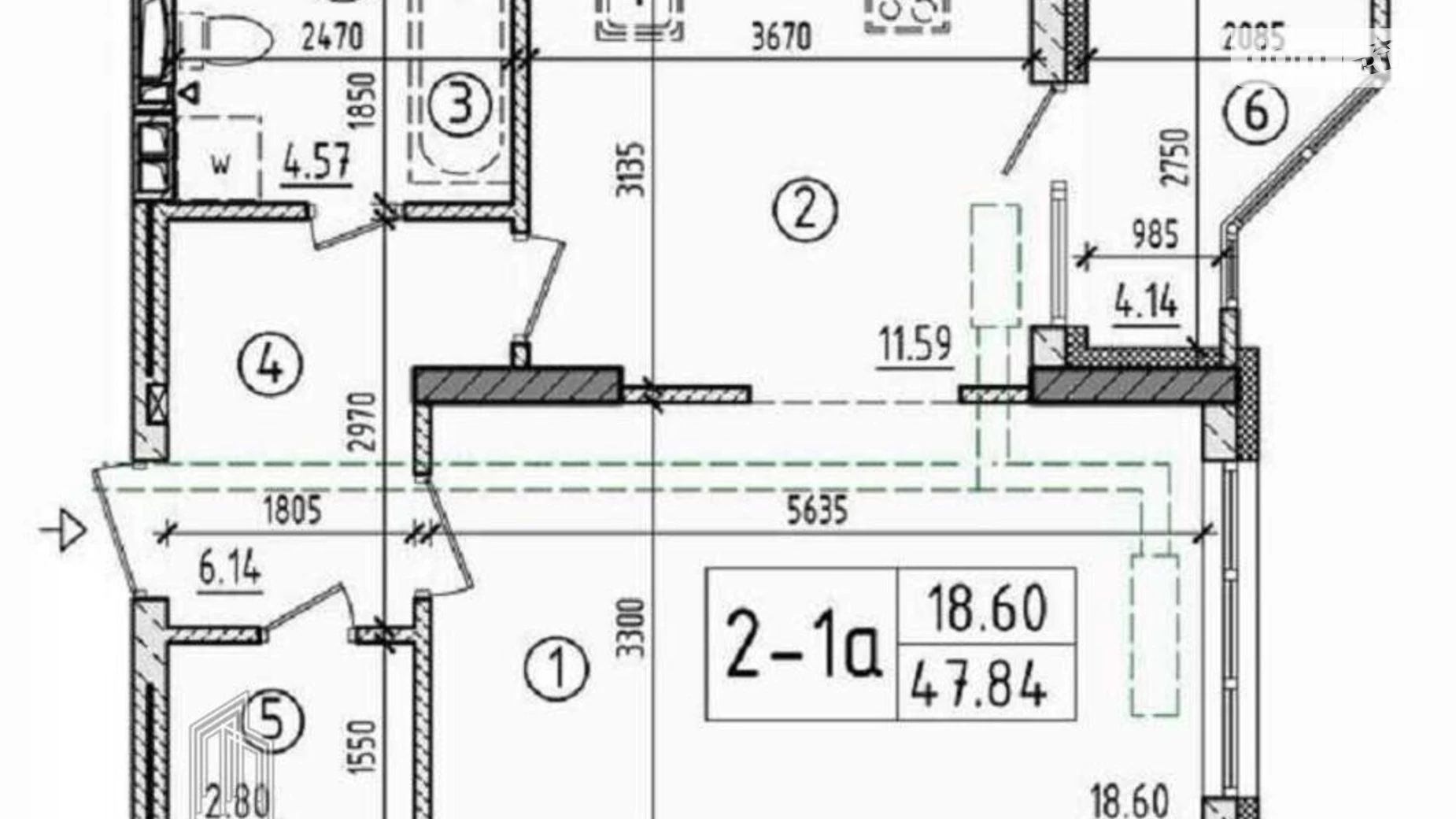 Продается 1-комнатная квартира 47.8 кв. м в Киеве, ул. Армянская, 6А