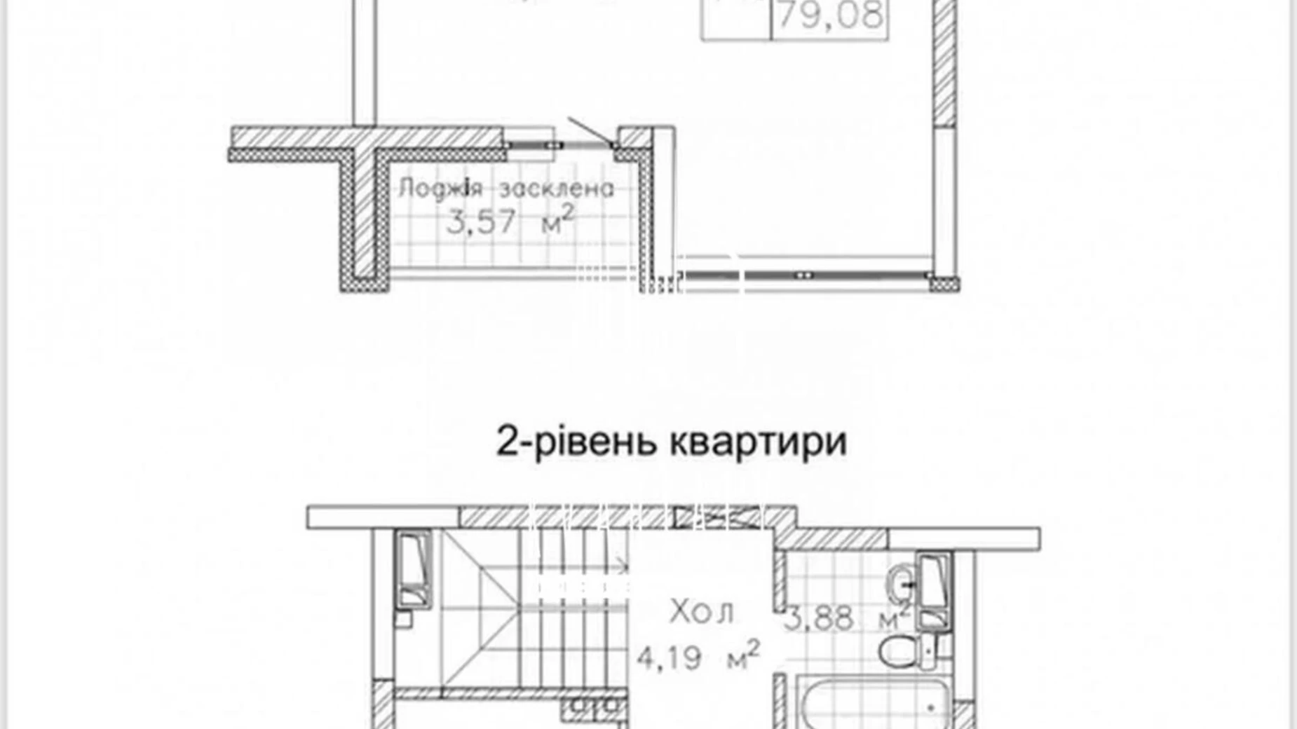 Продається 2-кімнатна квартира 79.5 кв. м у Києві, вул. Львівська, 15Б