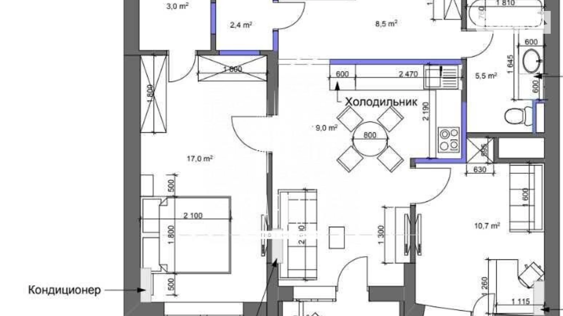 Продається 2-кімнатна квартира 71 кв. м у Києві, вул. Авіаконструктора Ігоря Сікорського(Танкова), 2-6