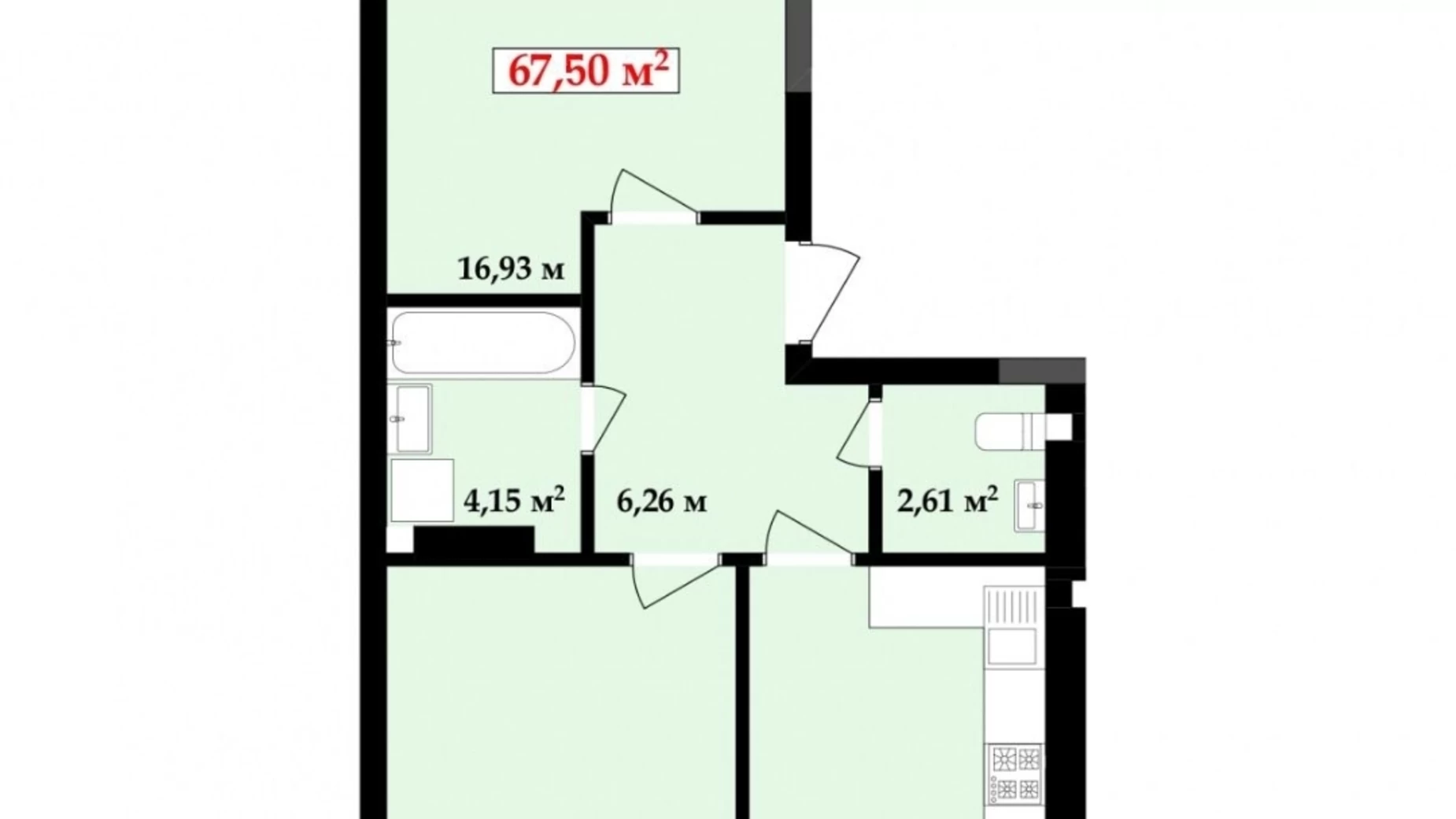 Продается 2-комнатная квартира 67.5 кв. м в Ивано-Франковске, ул. Кобылянской