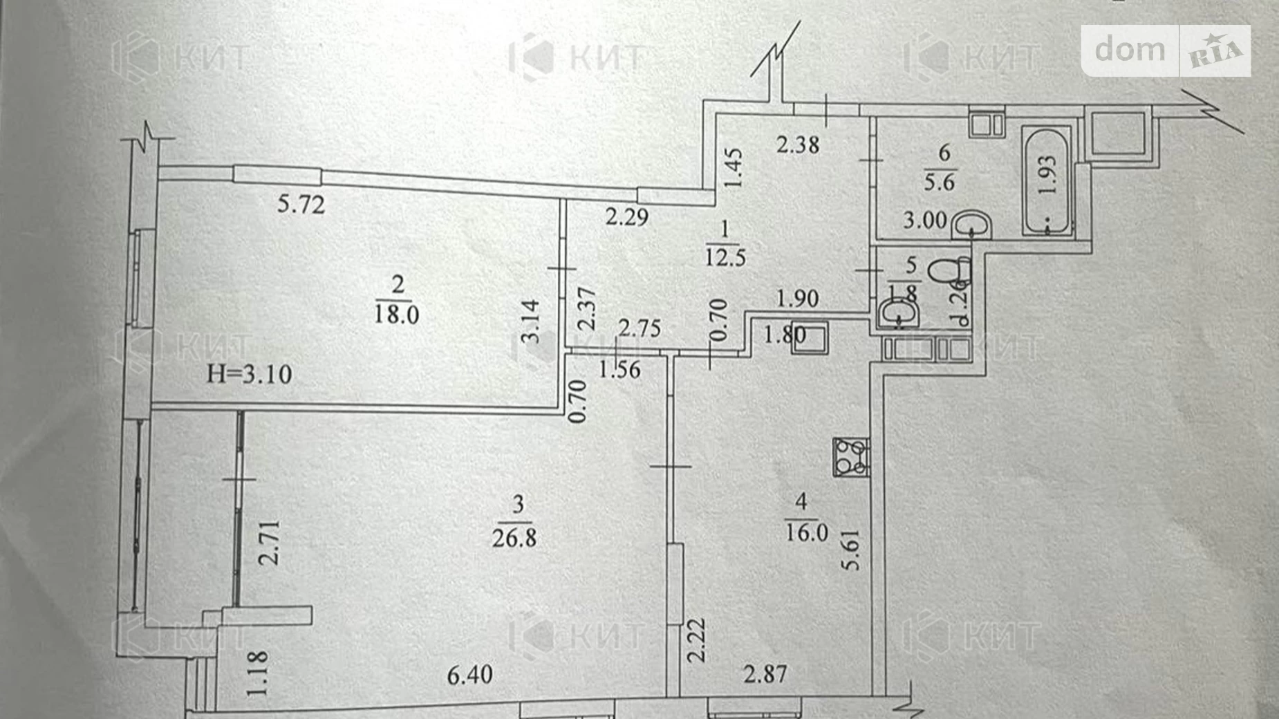 Продается 2-комнатная квартира 84 кв. м в Харькове, ул. Молочная, 52 - фото 2