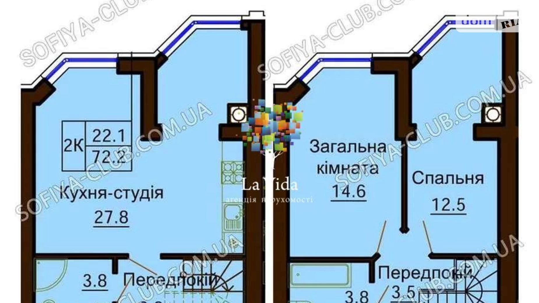 Продается 2-комнатная квартира 74 кв. м в Софиевской Борщаговке, ул. Абрикосовая