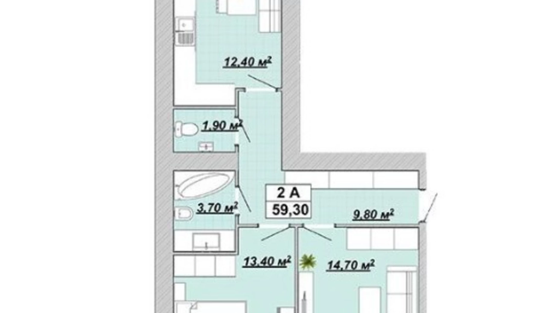 Продається 2-кімнатна квартира 59.5 кв. м у Івано-Франківську