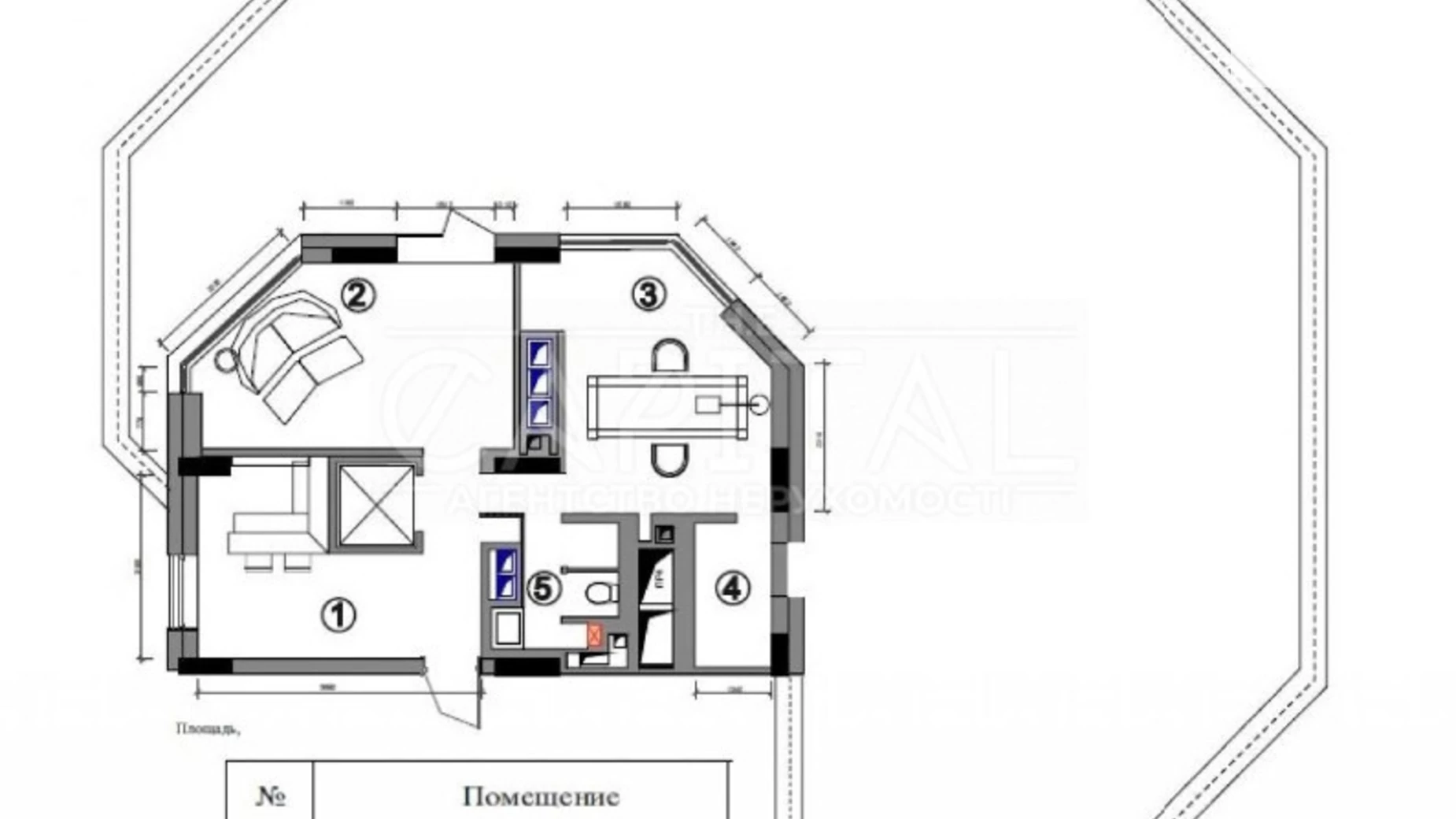 Продается 5-комнатная квартира 438 кв. м в Киеве, ул. Болсуновская, 2