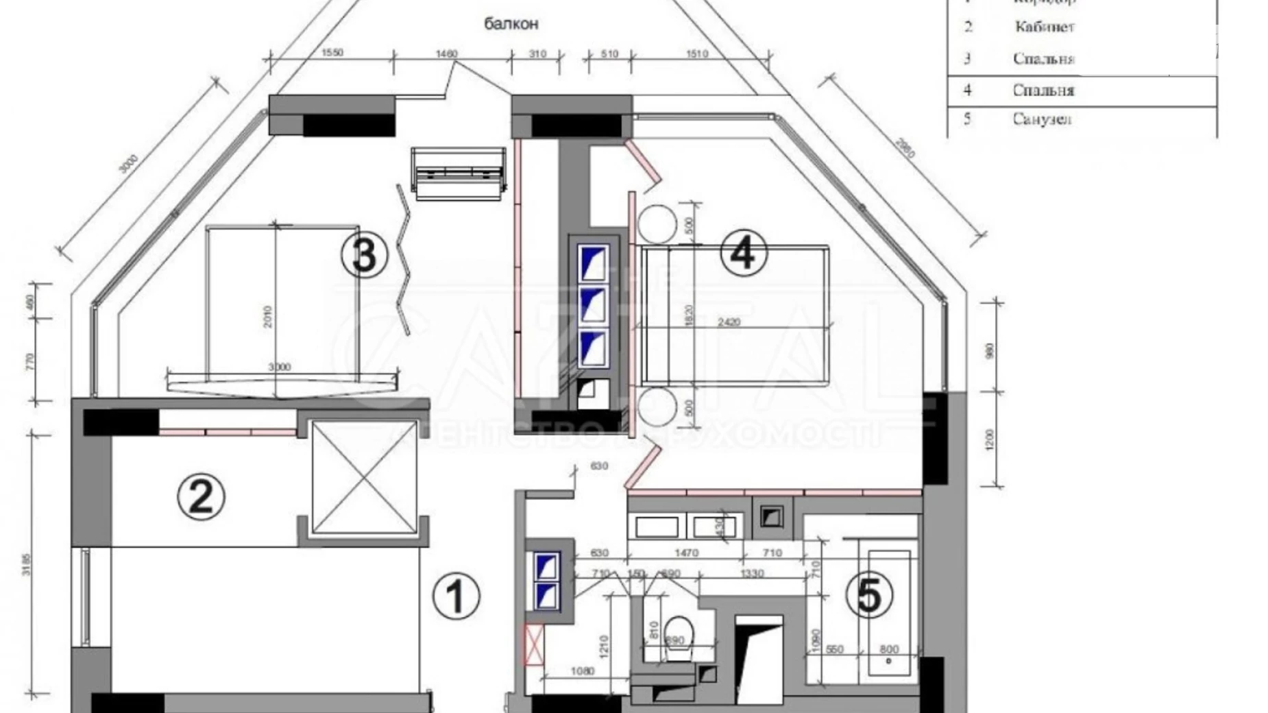 Продается 5-комнатная квартира 438 кв. м в Киеве, ул. Болсуновская, 2