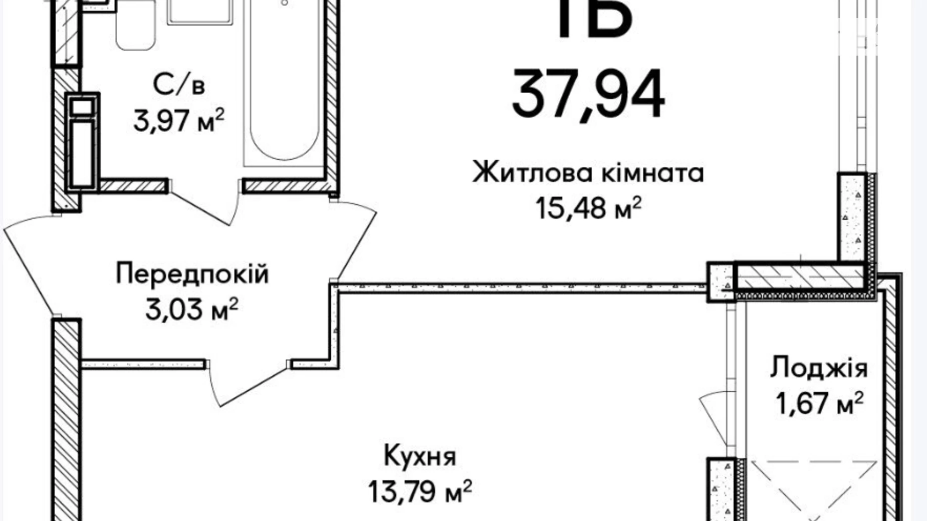 Продается 1-комнатная квартира 38 кв. м в Ирпене, ул. Достоевского, 2