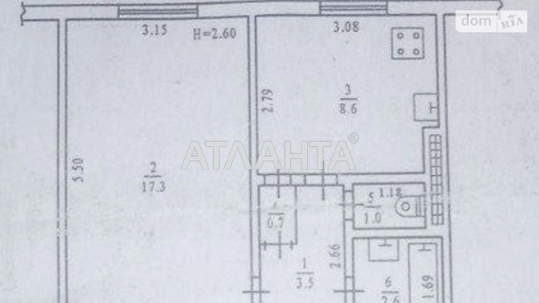 Продается 1-комнатная квартира 33.7 кв. м в Одессе, просп. Добровольского, 127