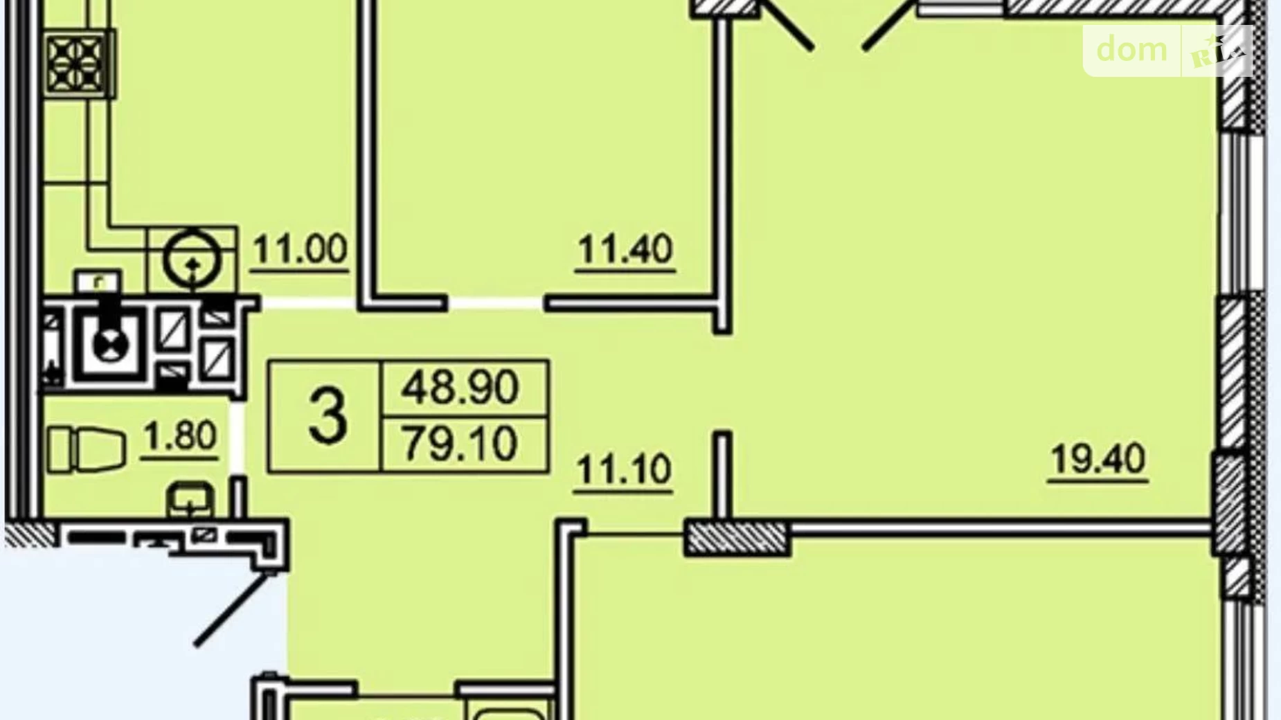 Продається 3-кімнатна квартира 79.1 кв. м у Львові, вул. Кругла - фото 3