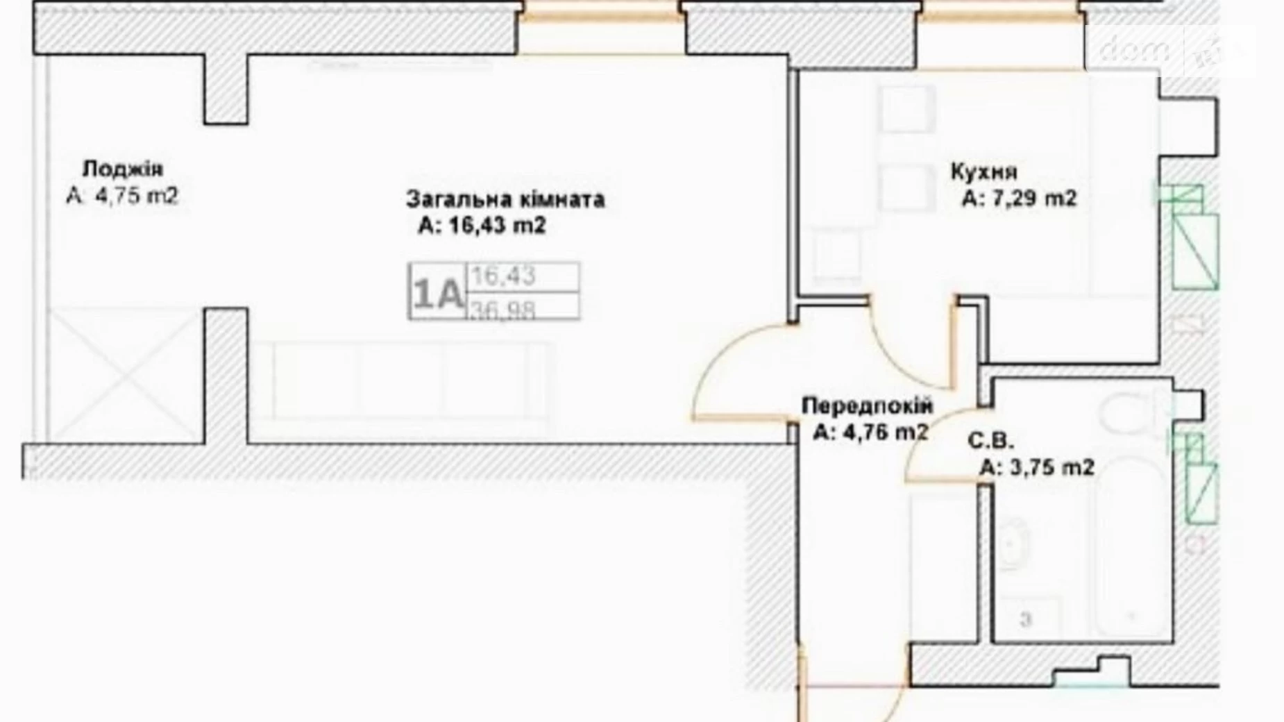 Продается 1-комнатная квартира 39 кв. м в Ирпене, ул. Григория Сковороды