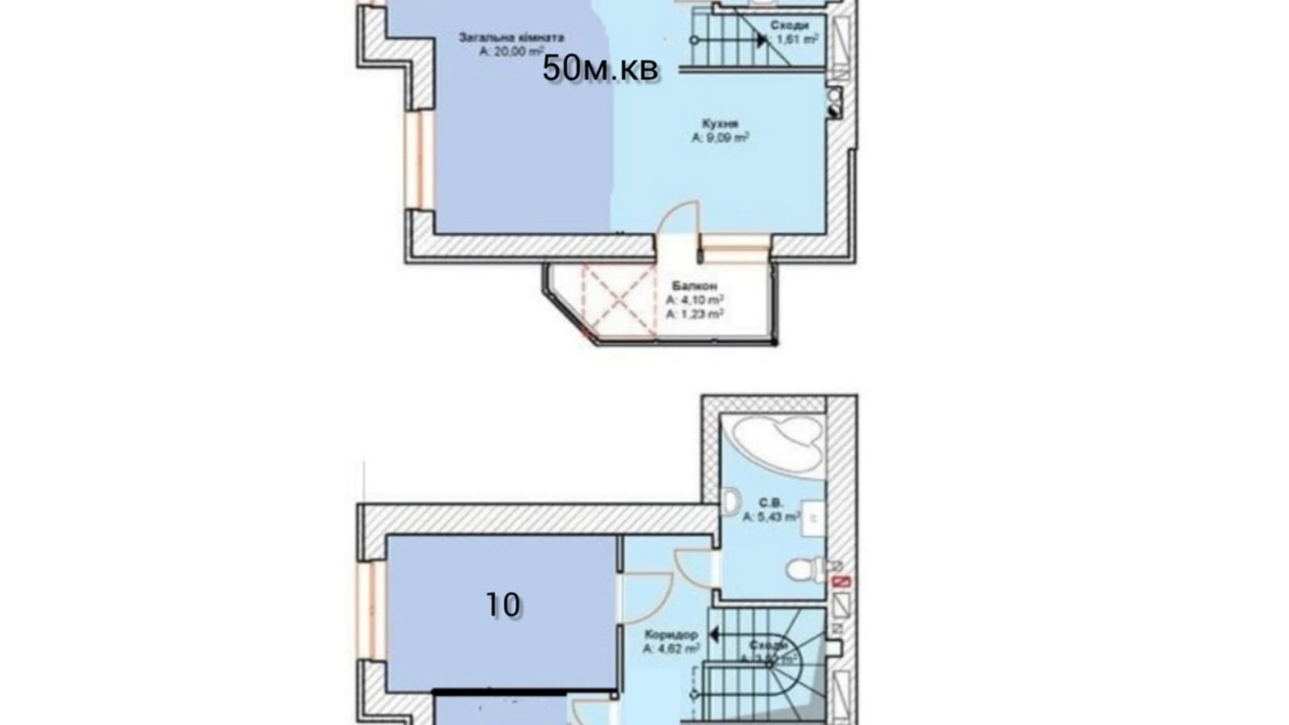 Продается 4-комнатная квартира 98 кв. м в Буче