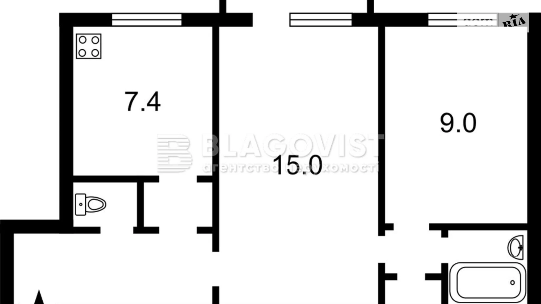 Продается 2-комнатная квартира 40 кв. м в Киеве, ул. Мартовская, 7