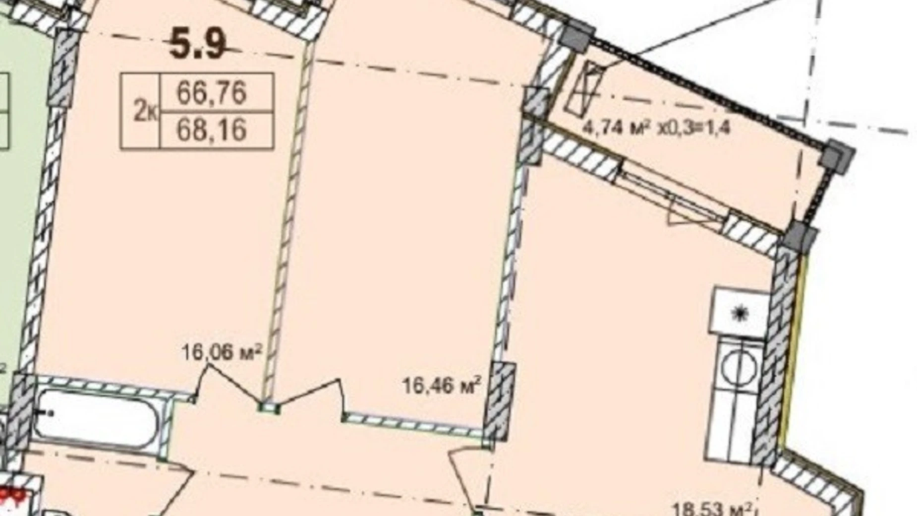 Продается 2-комнатная квартира 67.45 кв. м в Одессе, ул. Чубаевская - фото 2