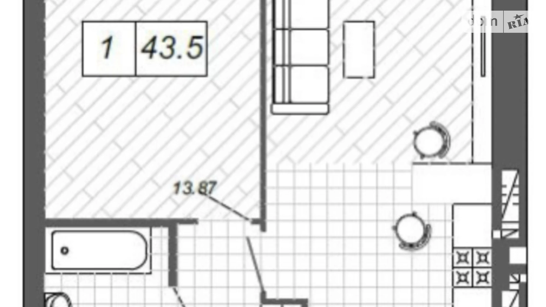 Продается 1-комнатная квартира 43 кв. м в Ирпене, ул. Василия Стуса(Пушкинская), 27