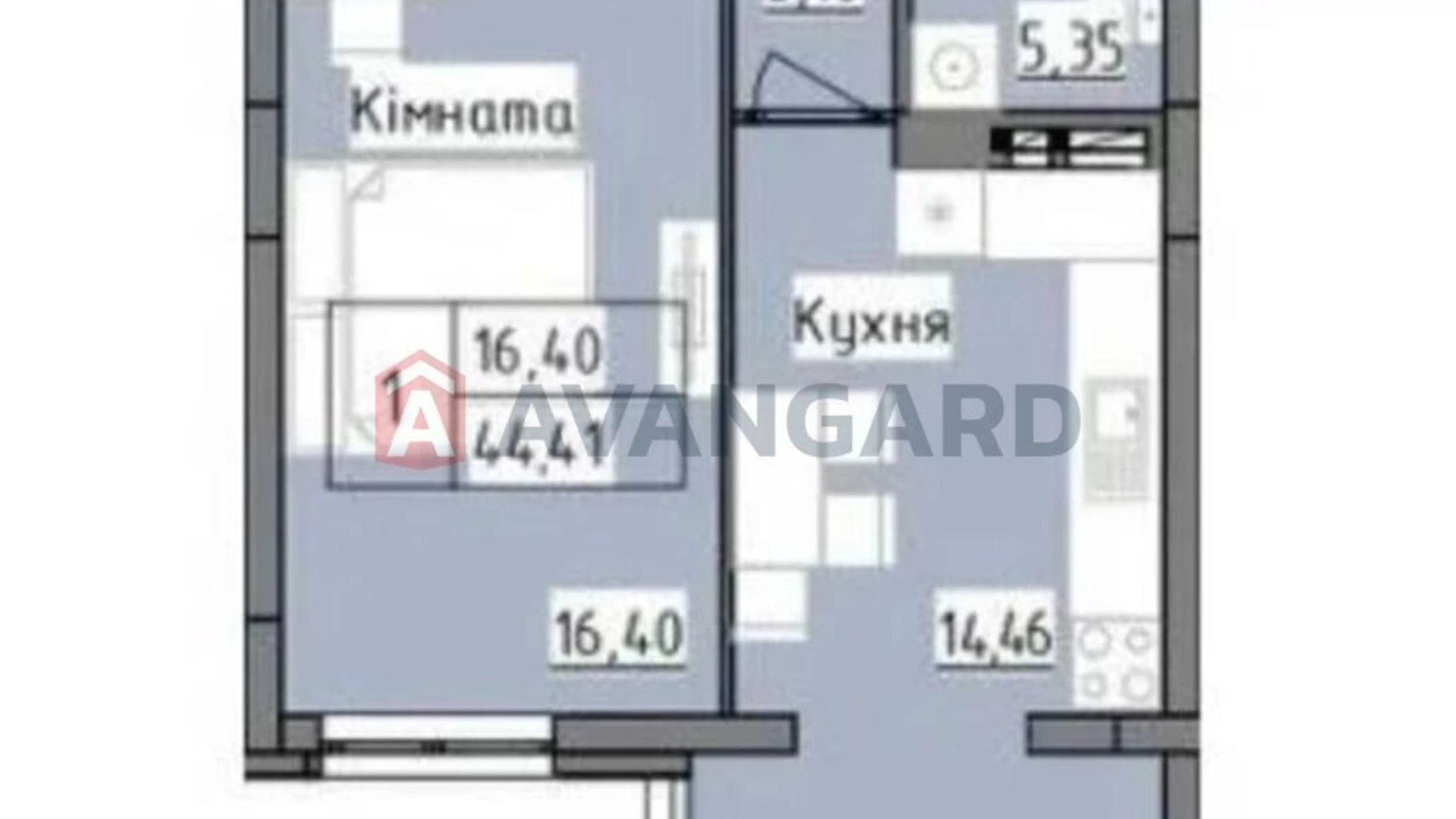 Продается 1-комнатная квартира 44 кв. м в Львове, ул. Роксоляны, 2