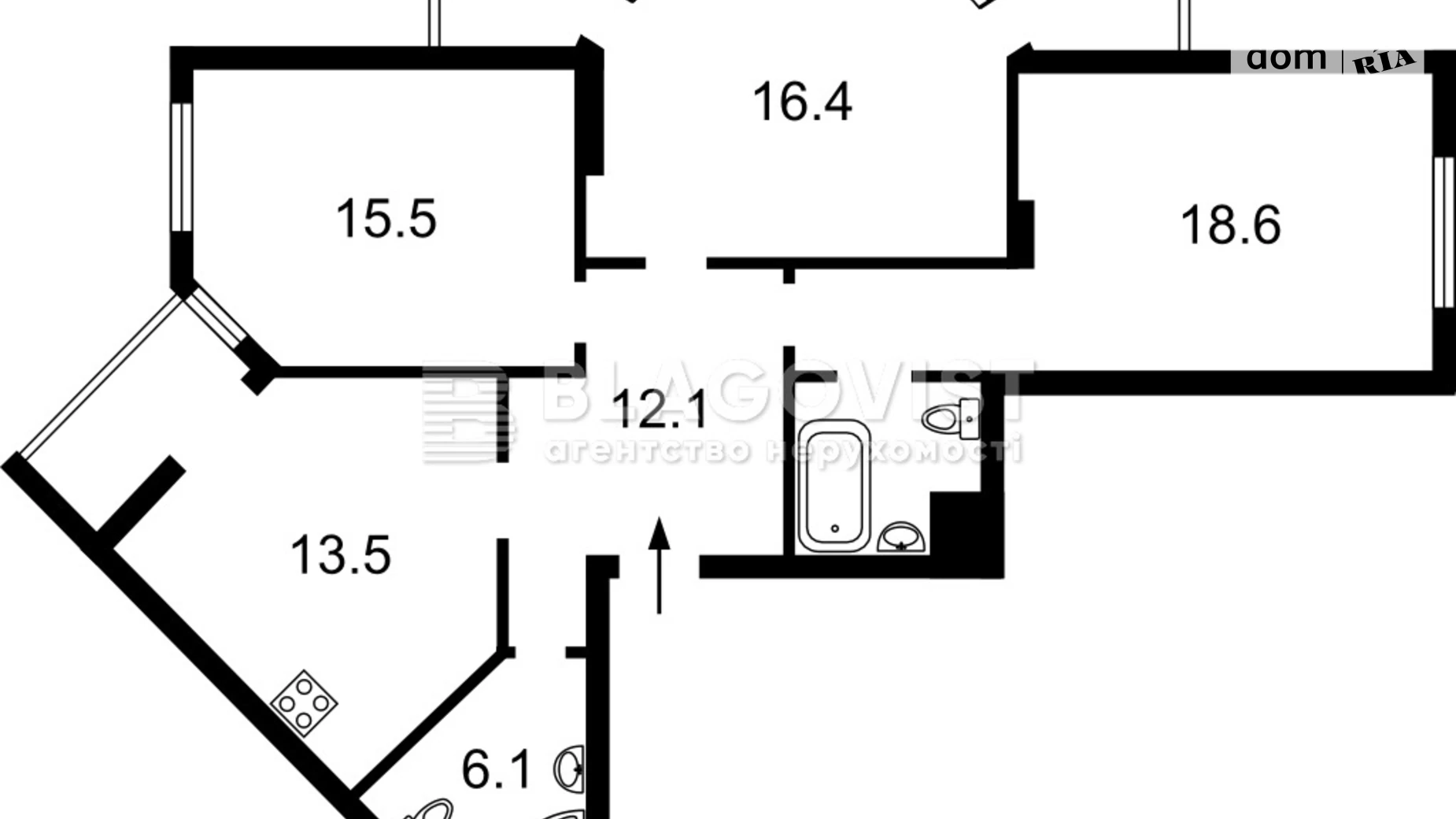 Продается 3-комнатная квартира 90 кв. м в Киеве, ул. Вышгородская, 45