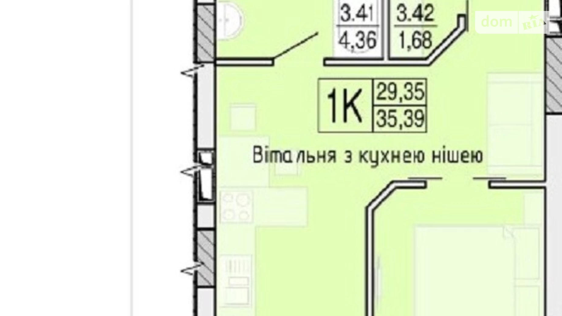 Продается 1-комнатная квартира 34.9 кв. м в Одессе, ул. Профсоюзная