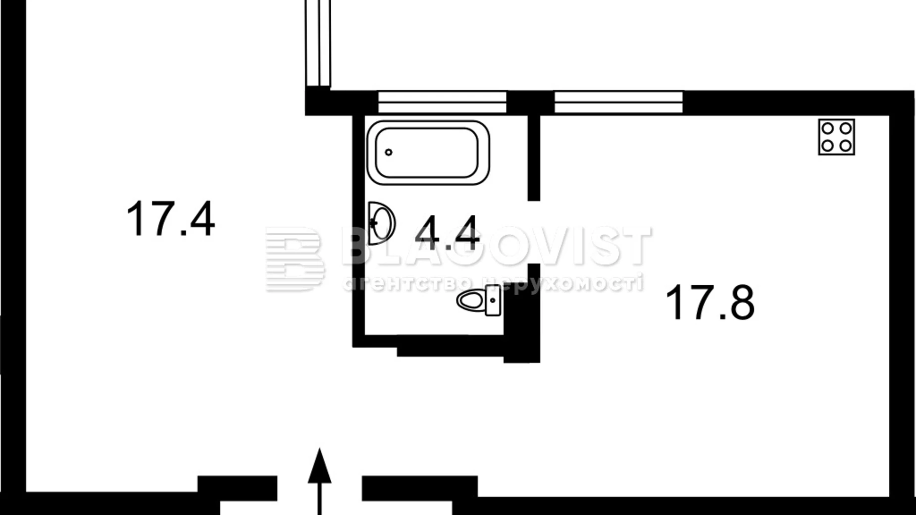 Продается 1-комнатная квартира 42 кв. м в Киеве, просп. Берестейский(Победы), 42