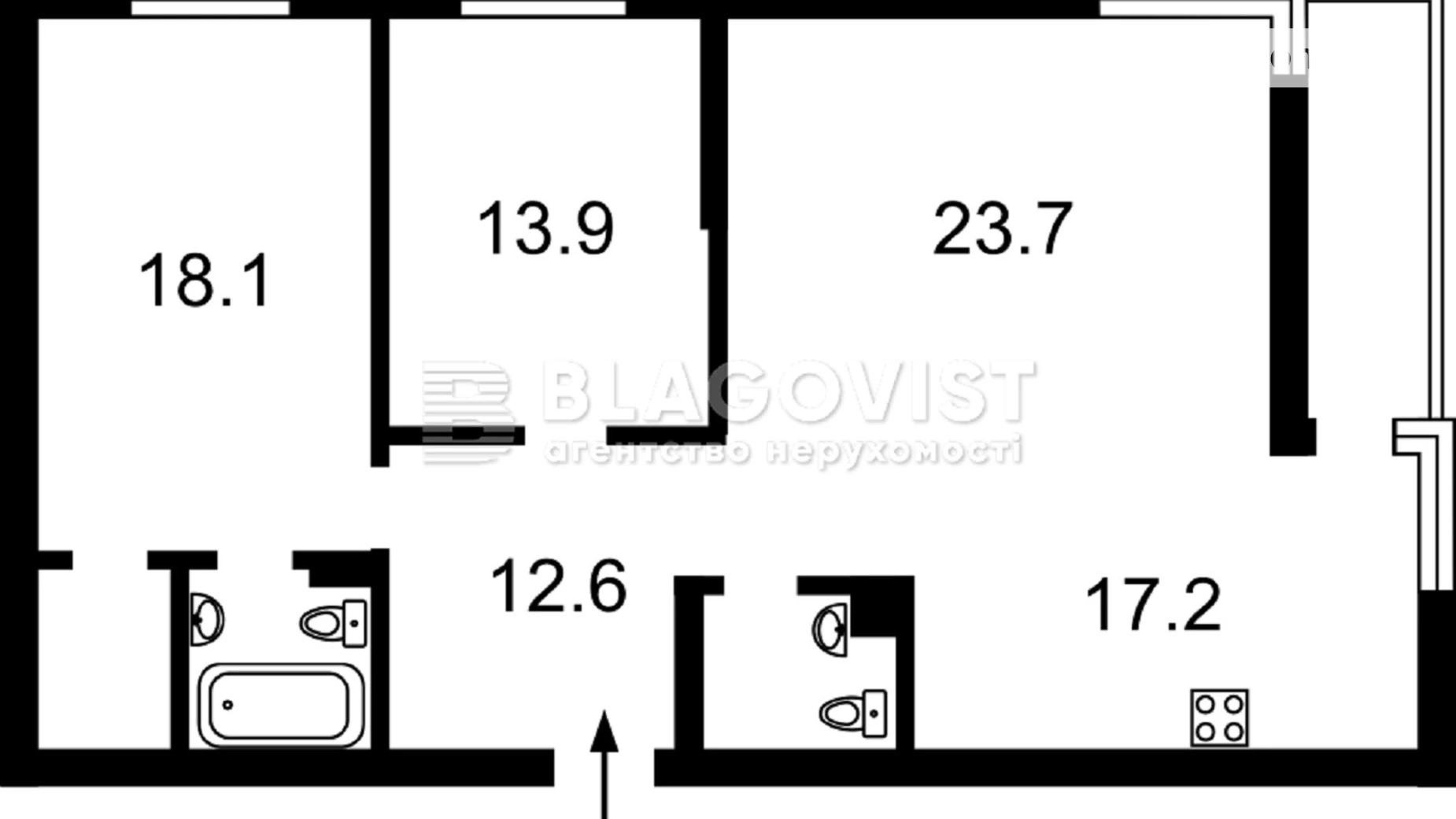 Продается 2-комнатная квартира 73.4 кв. м в Киеве, ул. Анны Ахматовой, 22