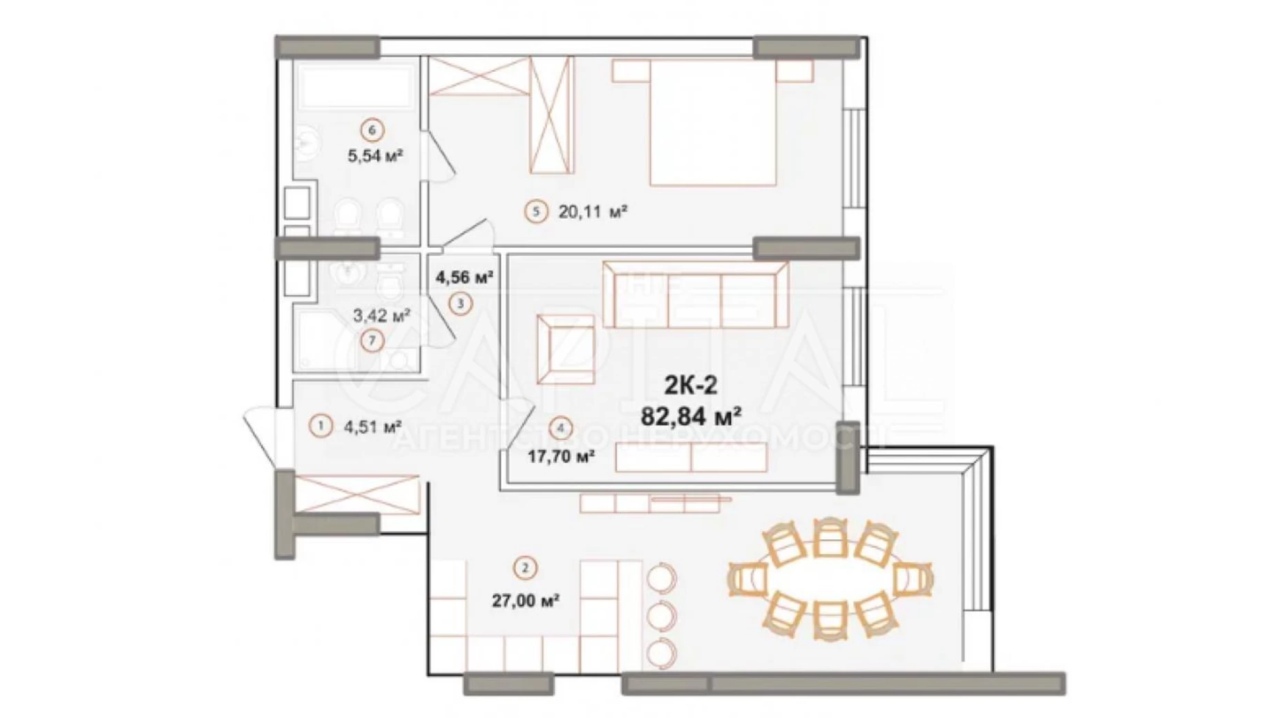 Продается 2-комнатная квартира 82.91 кв. м в Киеве, ул. Зверинецкая, 72