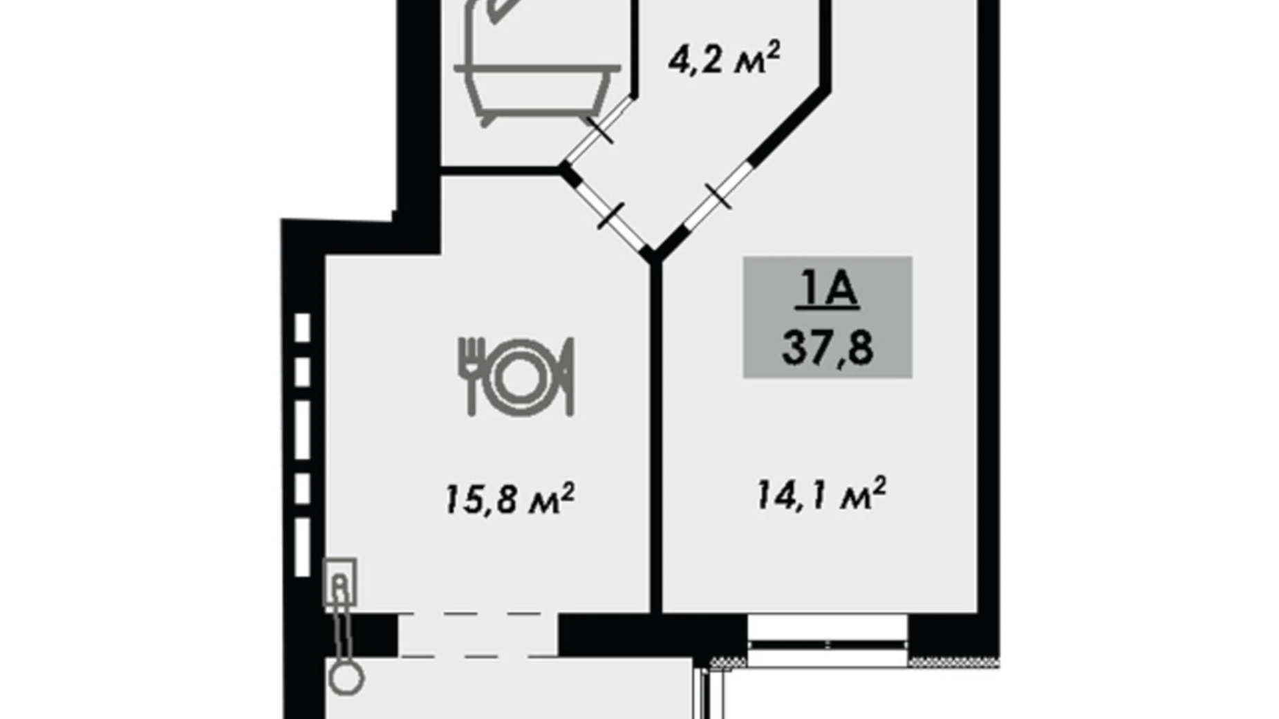 Продается 1-комнатная квартира 37.8 кв. м в Черкассах, ул. Надпольная, 222 - фото 2