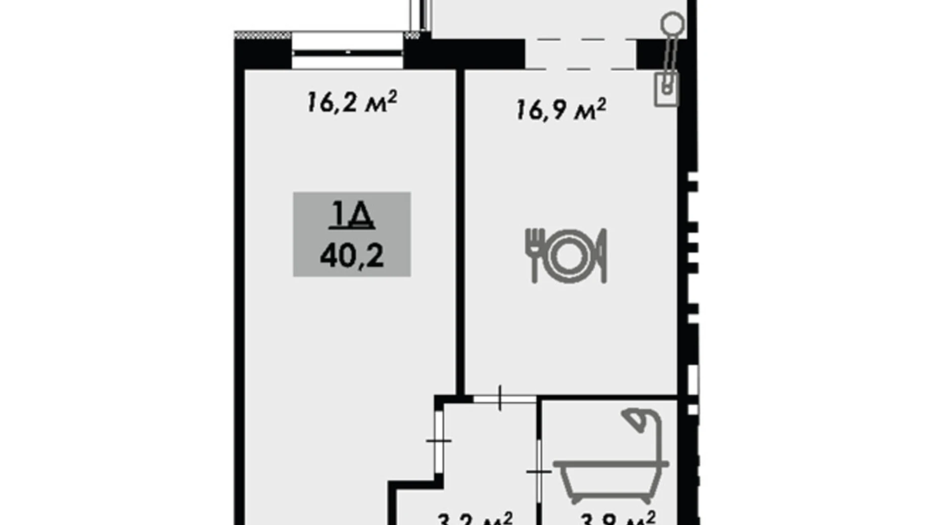 Продается 1-комнатная квартира 40.2 кв. м в Черкассах, ул. Надпольная, 222 - фото 5